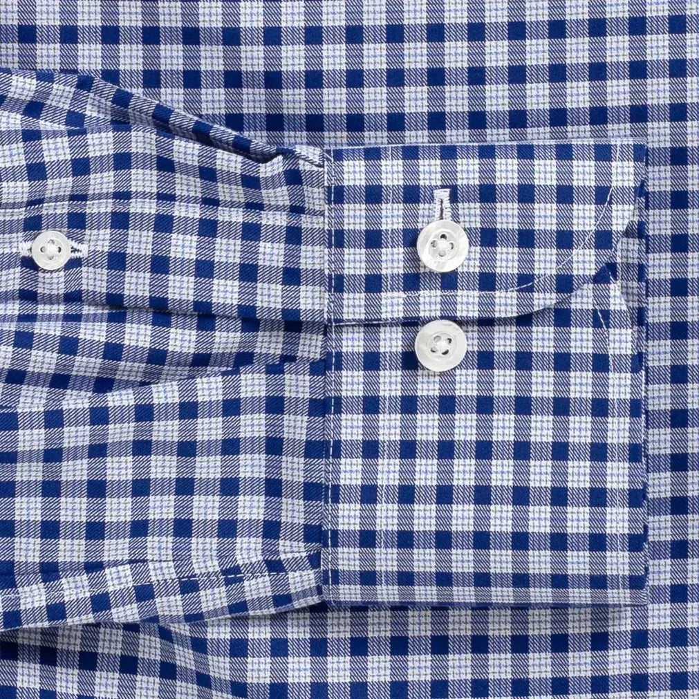 The Blue Thomas Mason Britton Twill Check Custom Shirt Custom Dress Shirt- Ledbury