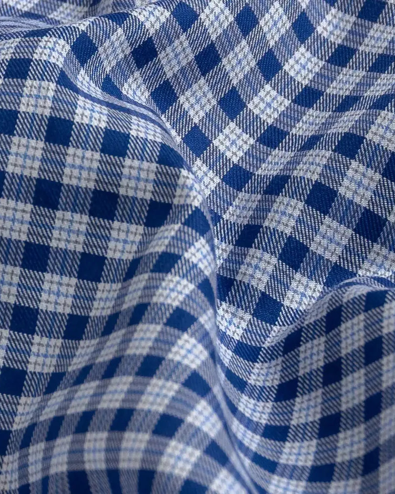 The Blue Thomas Mason Britton Twill Check Custom Shirt Custom Dress Shirt- Ledbury