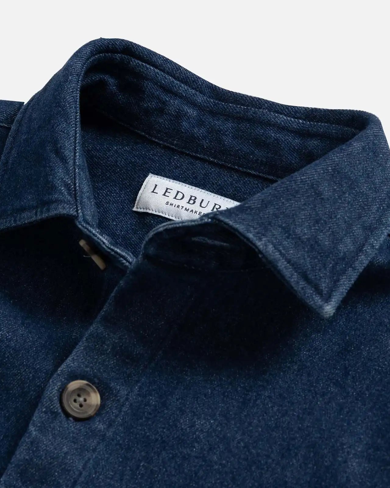 The Indigo Stretch Denim Shirt Jacket Custom Shirt Custom Shirt Jacket- Ledbury