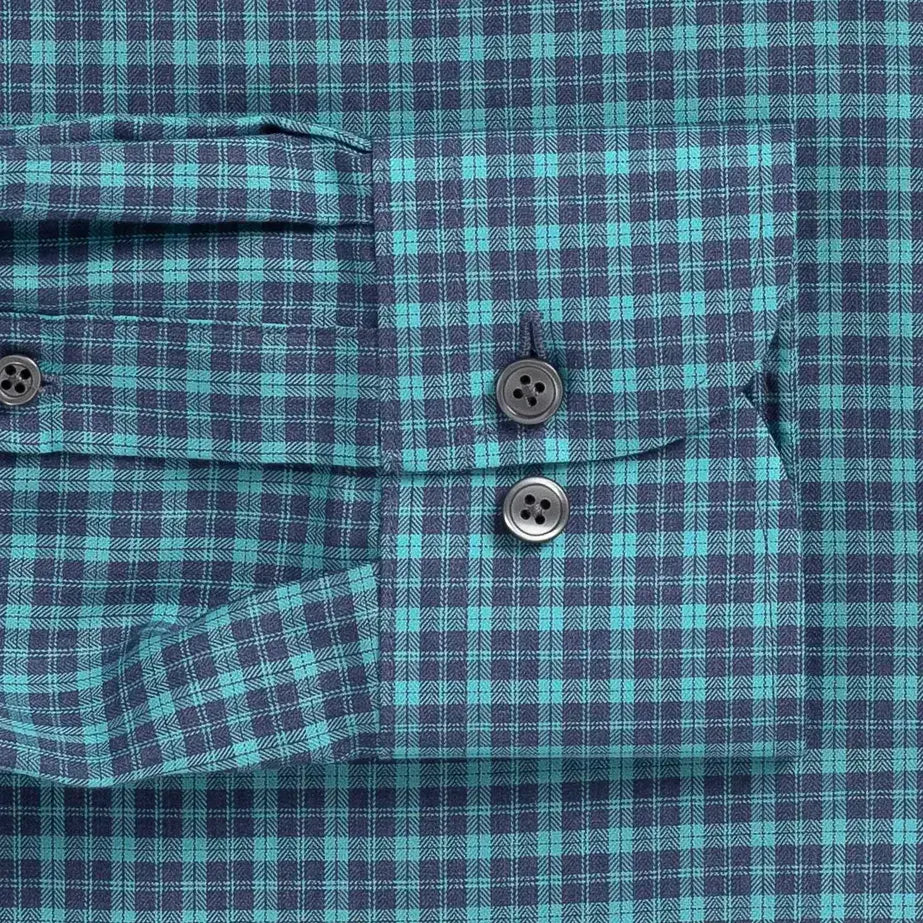 The Aqua Porter Check Custom Shirt Custom Casual Shirt- Ledbury