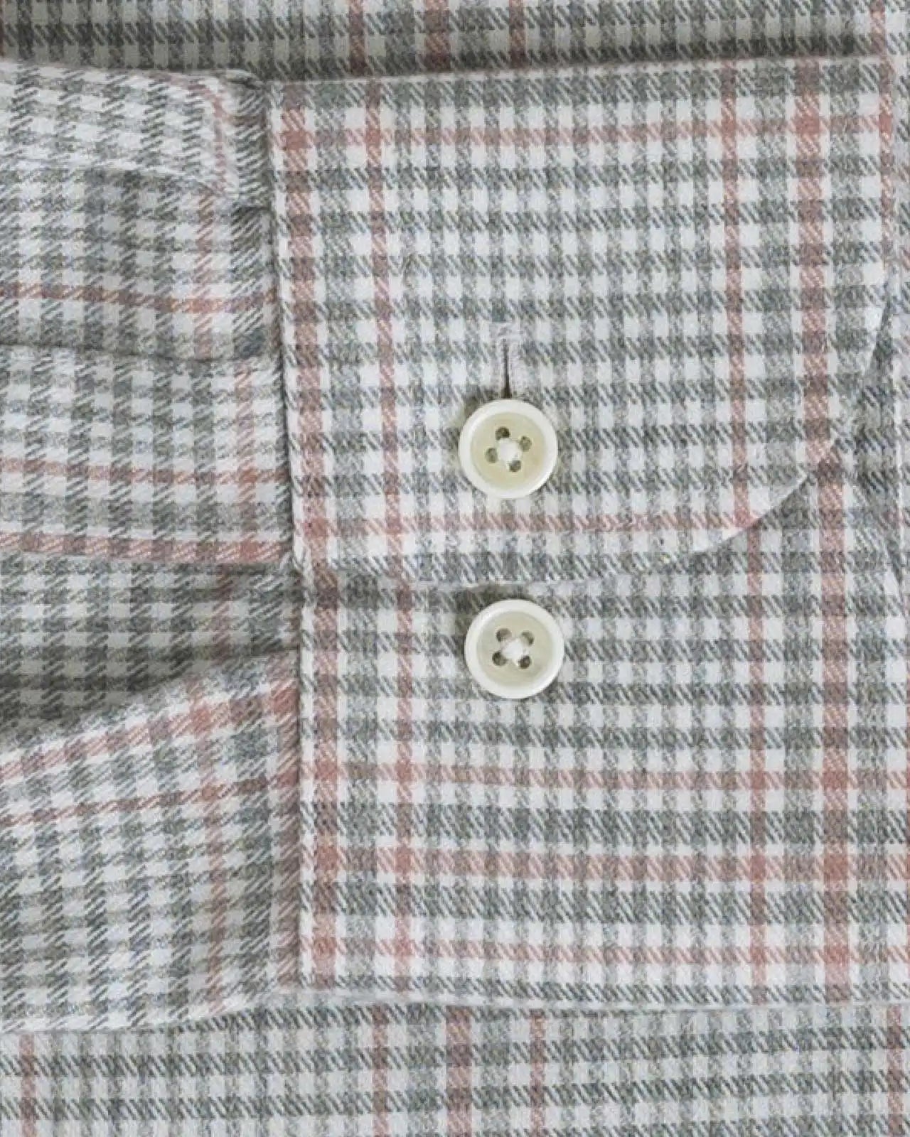 Brushed cotton custom shirt sleeve and cuff construction detail