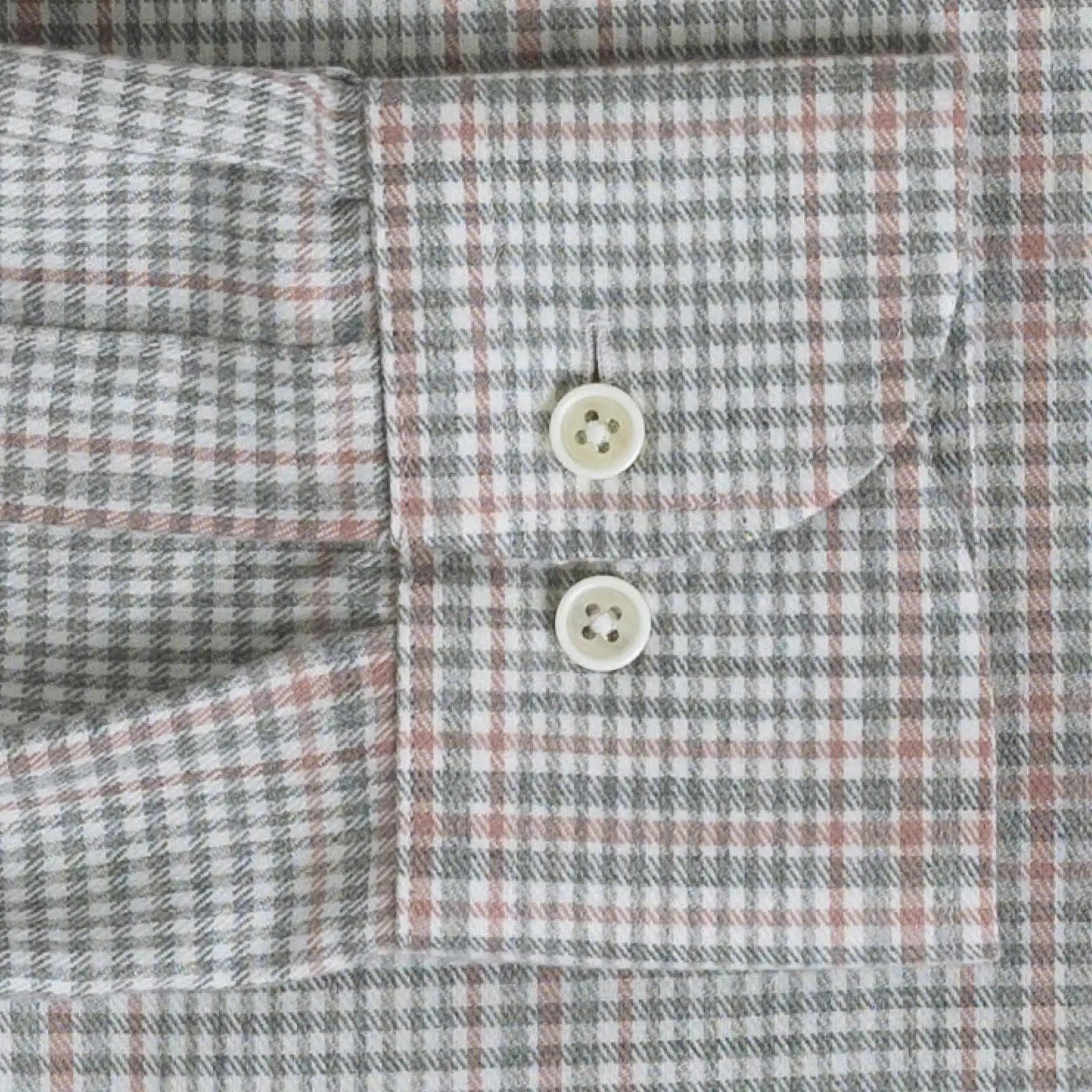 Brushed cotton custom shirt sleeve and cuff construction detail