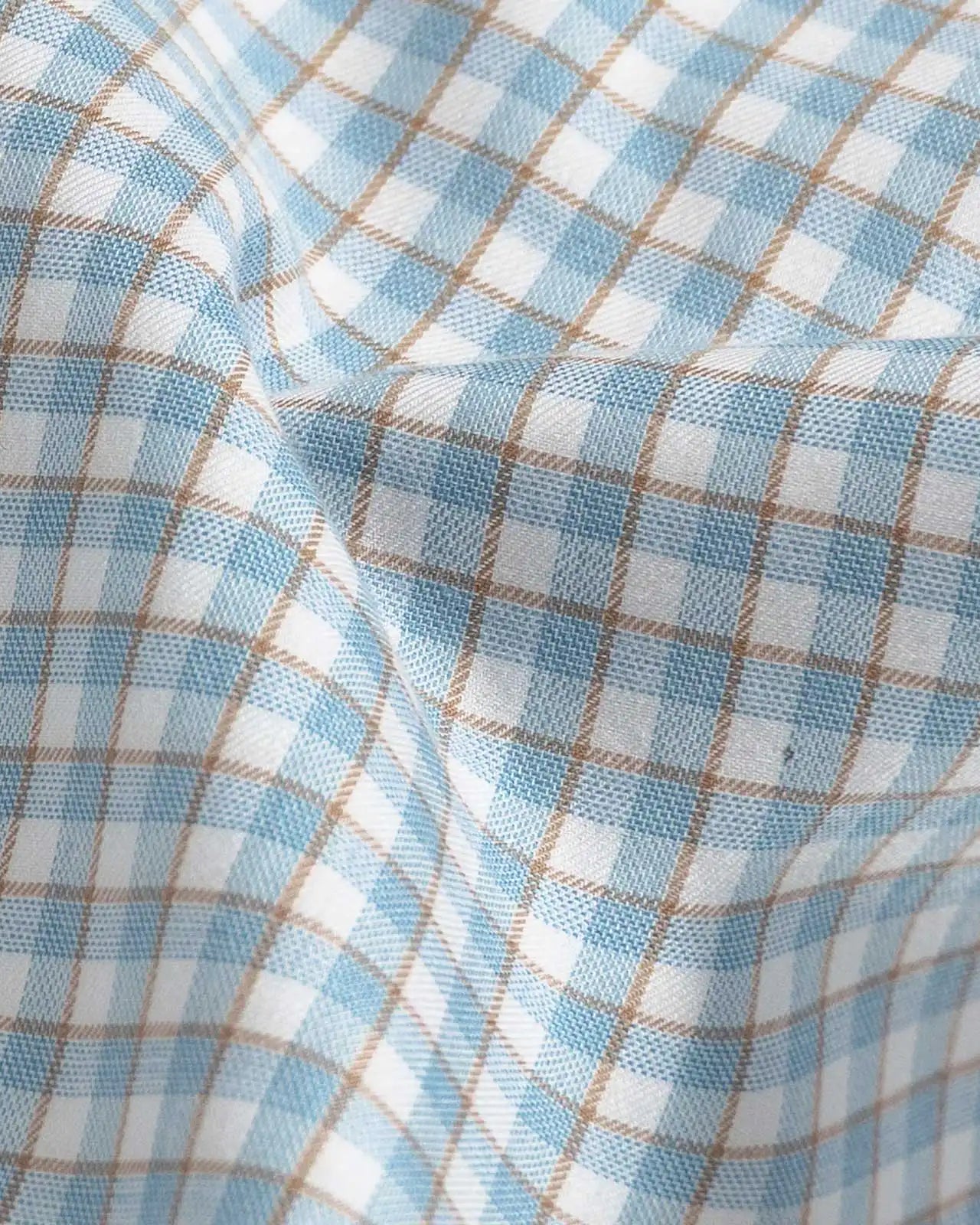 Sky blue Newhall check fabric texture - luxurious weave in light blue tones