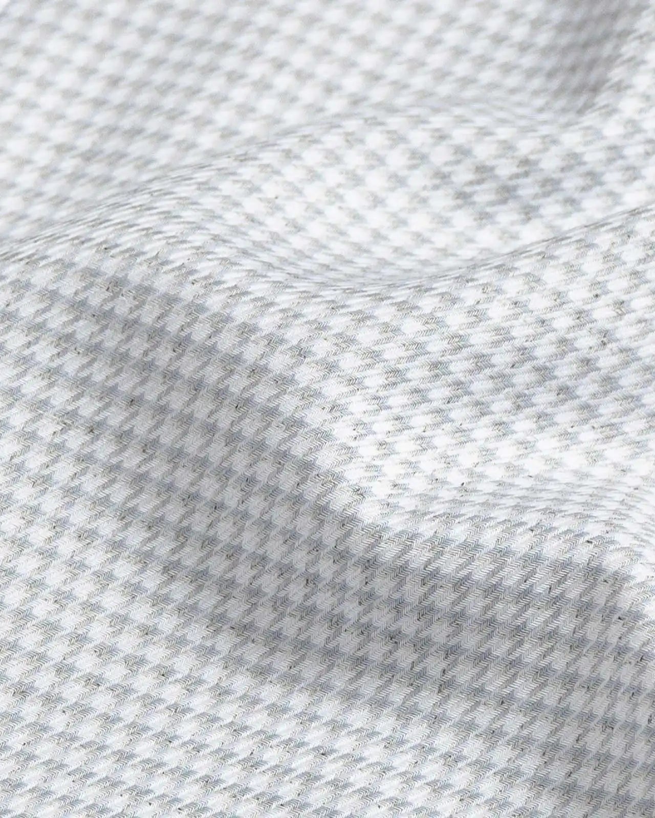 Custom dress shirt pewter houndstooth fabric detail