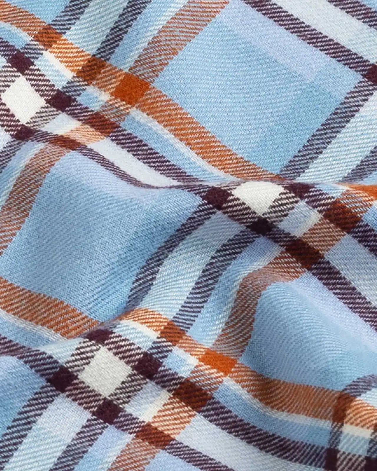 Sky blue Oakhurst flannel fabric close-up - luxurious brushed texture in light blue