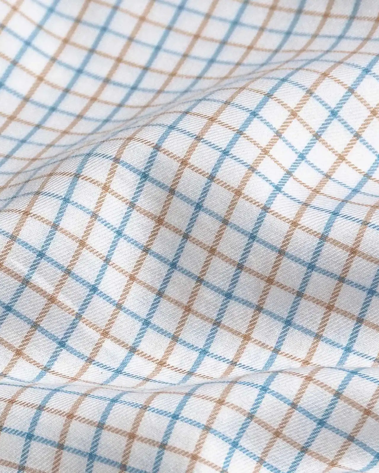 Blue Mabbett check fabric texture - luxurious weave and superior quality