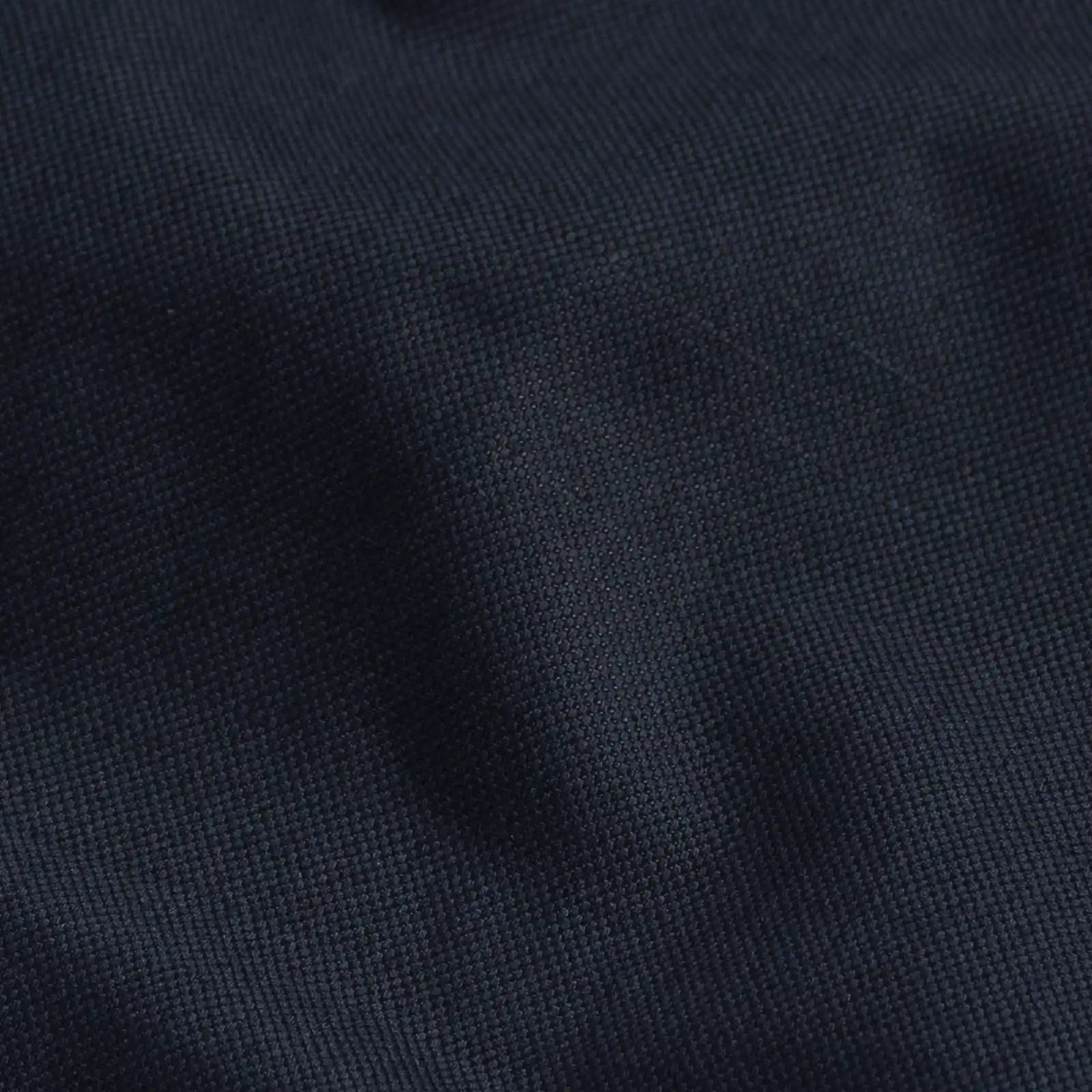 Close-up of 71% cotton 29% linen basket weave fabric on the Navy Shirt Jacket by Ledbury
