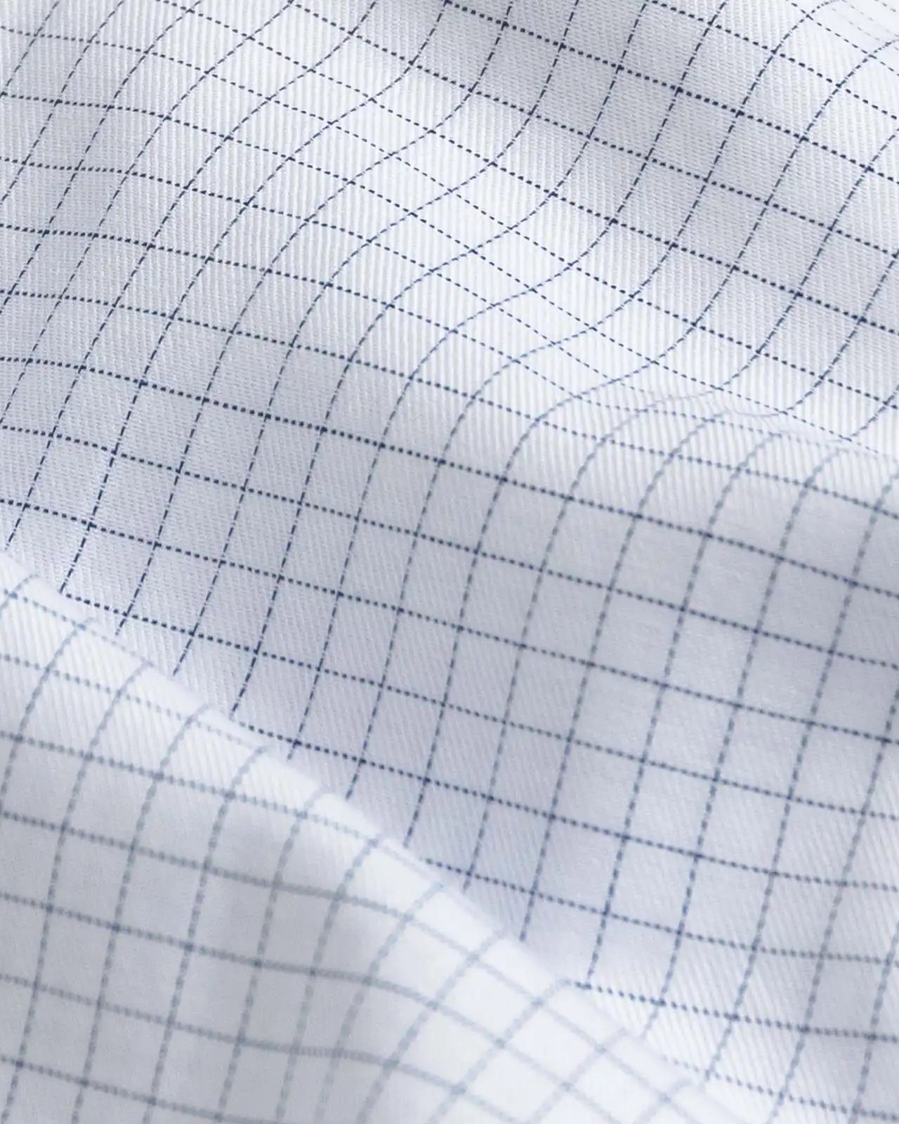 Blue Lymann Check 100% cotton twill check fabric detail - Ledbury