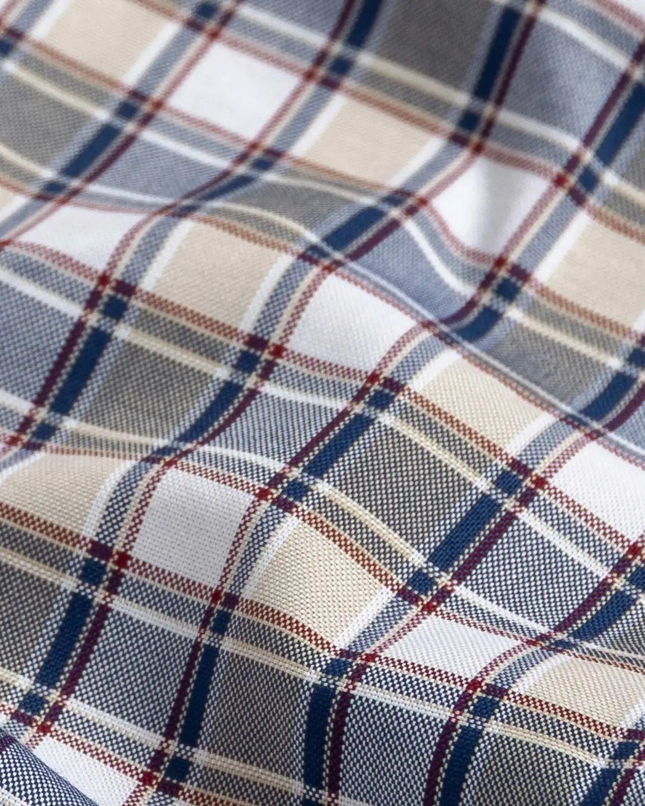 Vintage navy plaid oxford fabric detail - Ledbury Kenmore casual shirt
