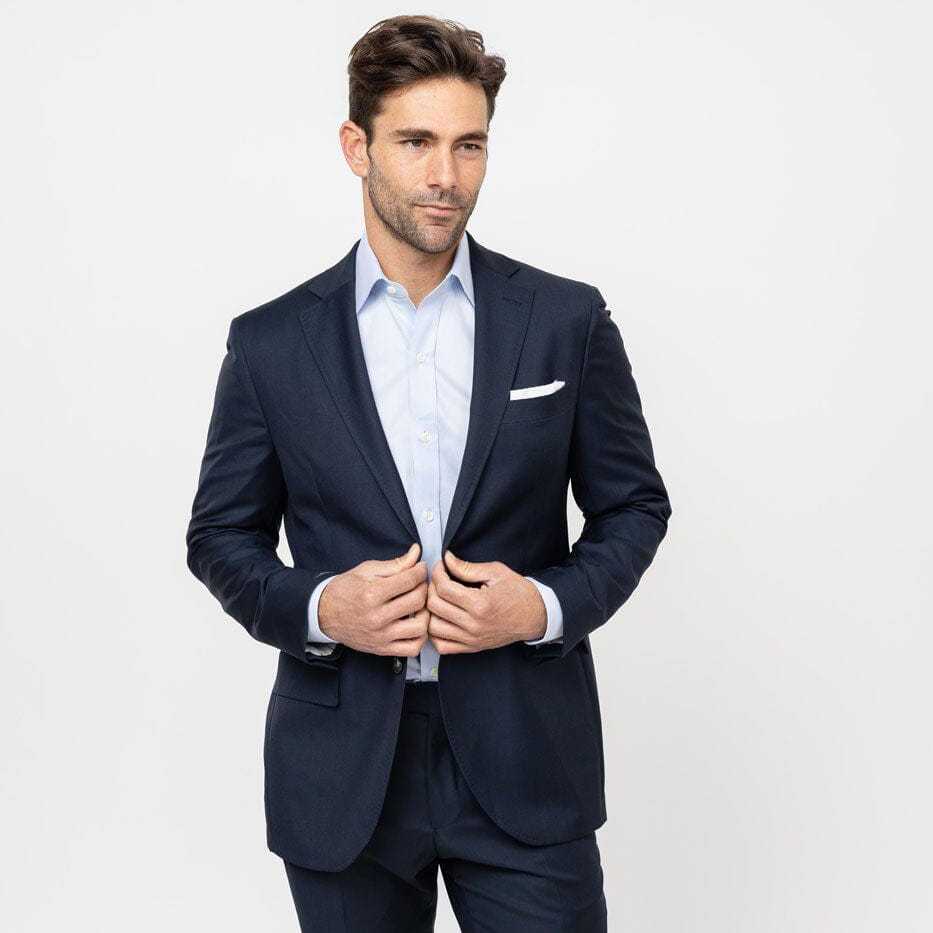 The Blue Fine Twill Mid-Spread Dress Shirt Dress Shirt- Ledbury