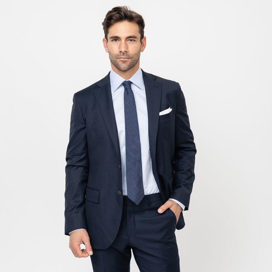 The Blue Fine Twill Mid-Spread Dress Shirt Dress Shirt- Ledbury