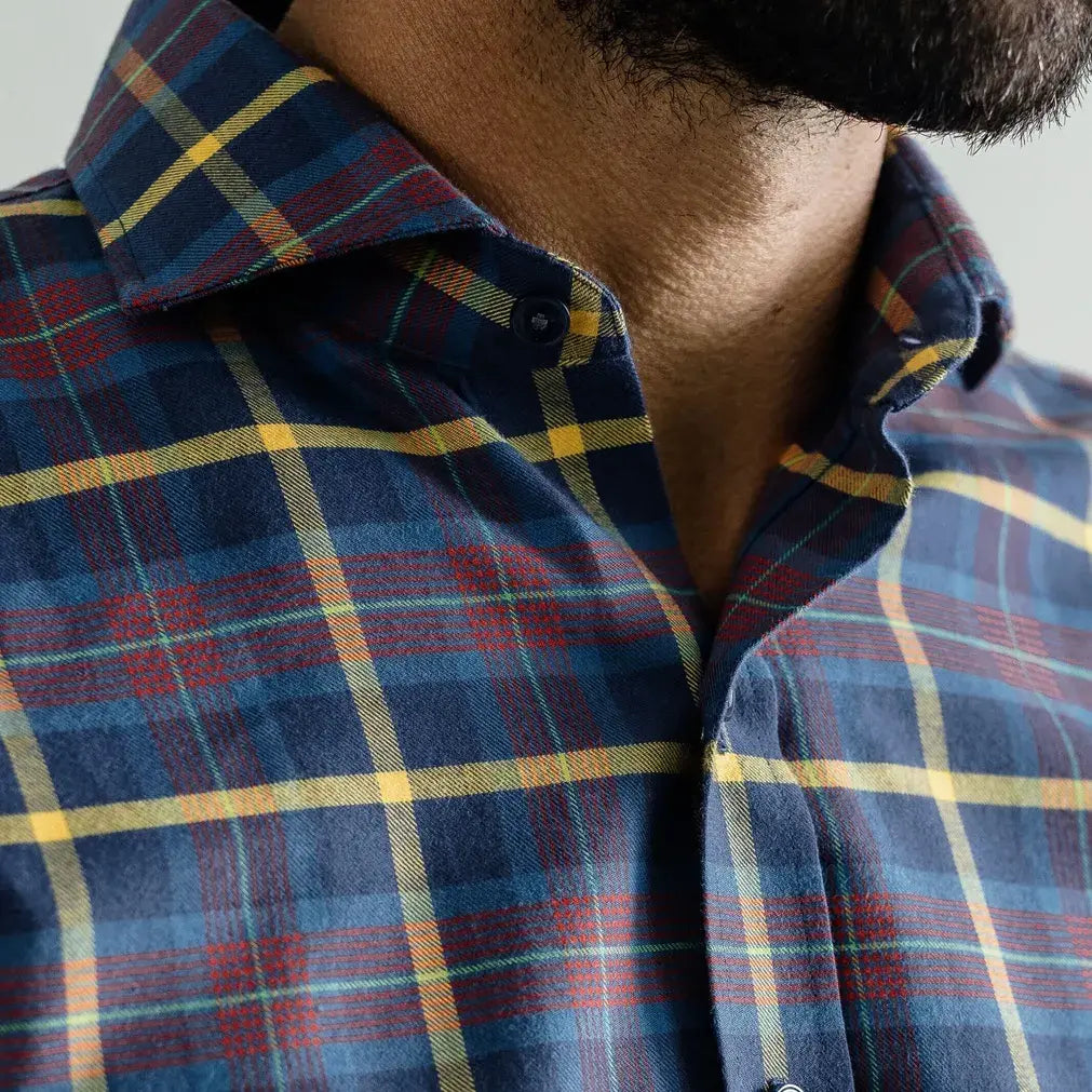 The Blue Berkley Plaid Custom Shirt Custom Casual Shirt- Ledbury