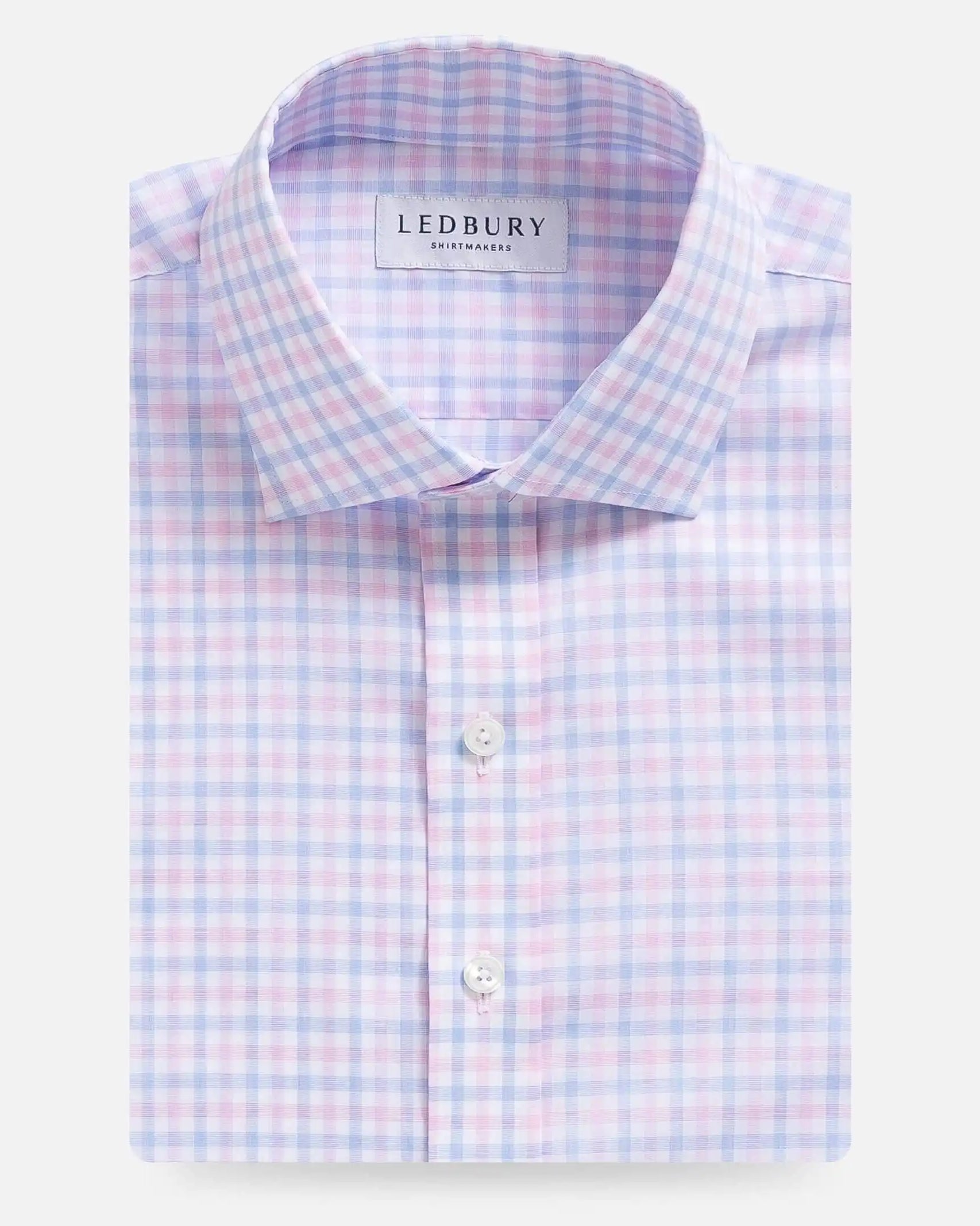 The Pink Arville Check Comfort Stretch Custom Shirt Custom Dress Shirt- Ledbury