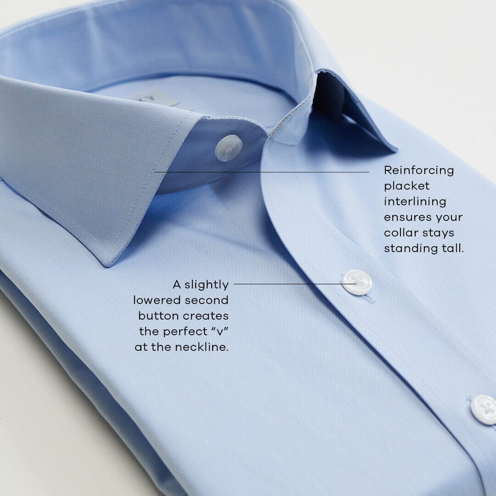 The Navy Blue Arville Comfort Stretch Custom Shirt Custom Dress Shirt- Ledbury
