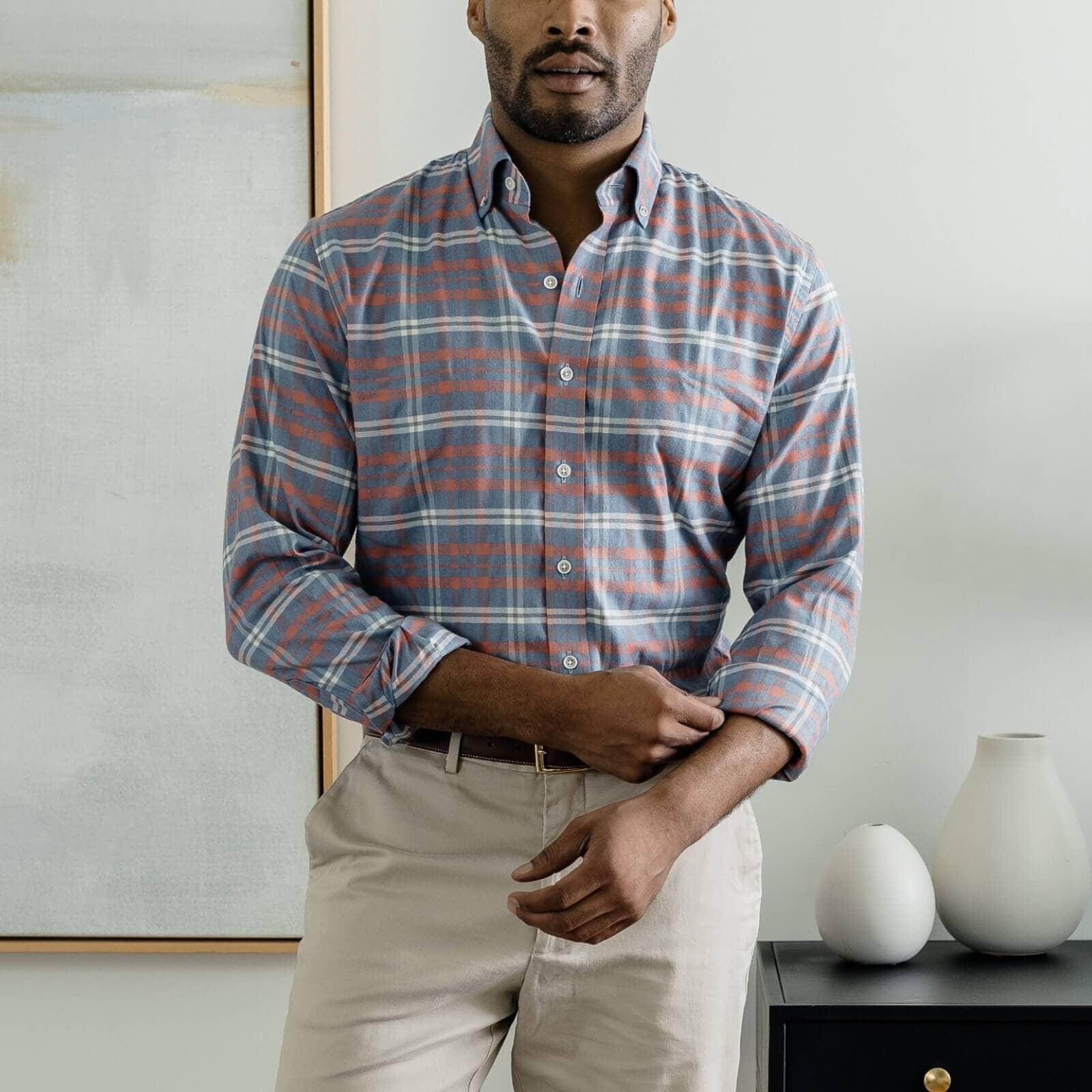 The Guava Hartford Stretch Plaid Casual Shirt Casual Shirt- Ledbury