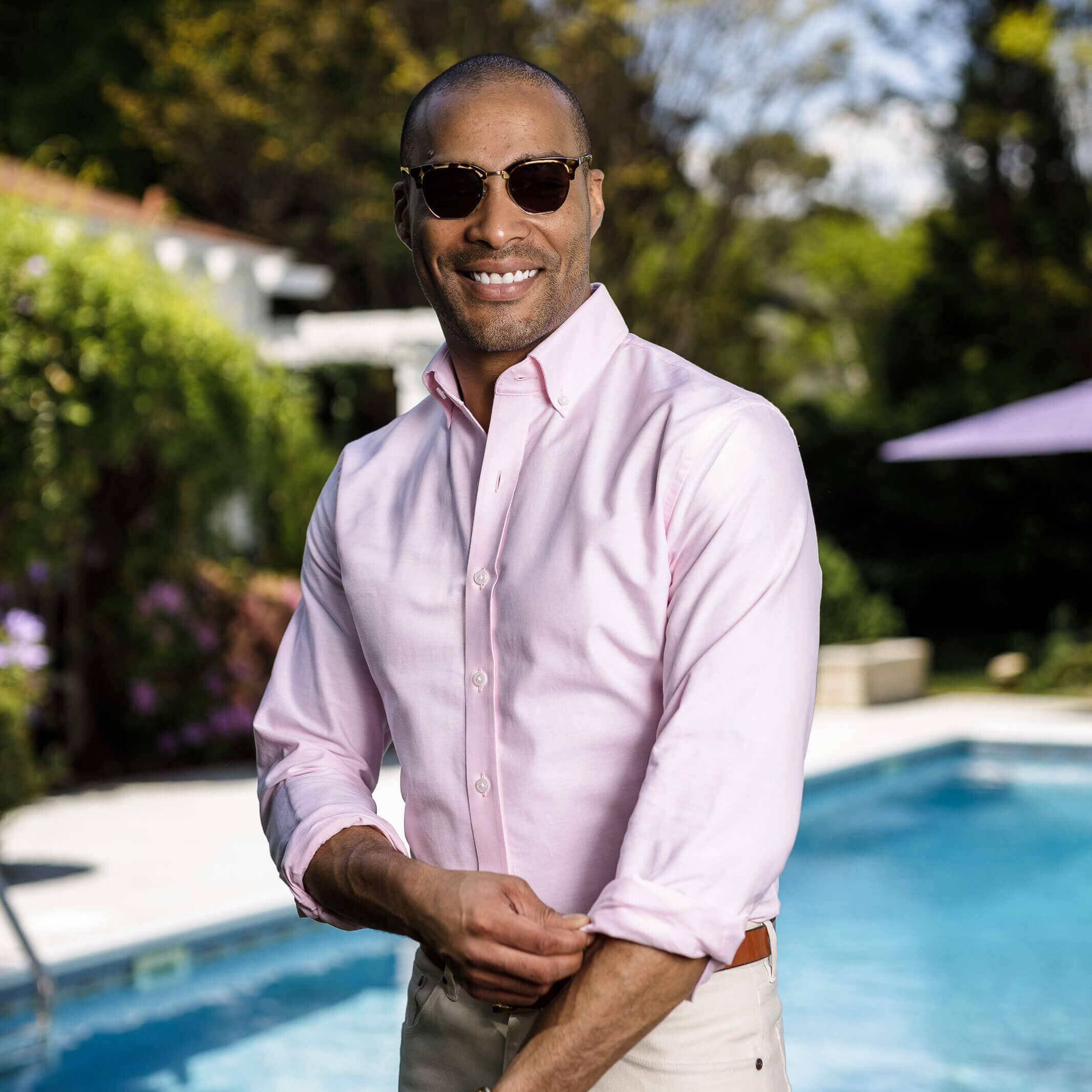 The Pink Mayfield Oxford Custom Shirt Custom Dress Shirt- Ledbury