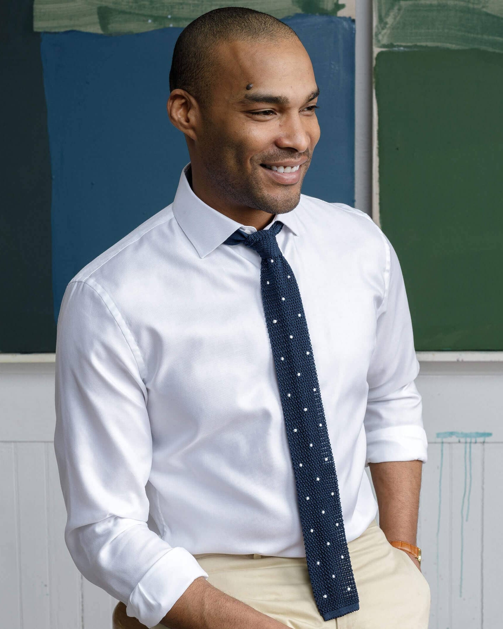 The White George Royal Oxford Custom Shirt Custom Dress Shirt- Ledbury