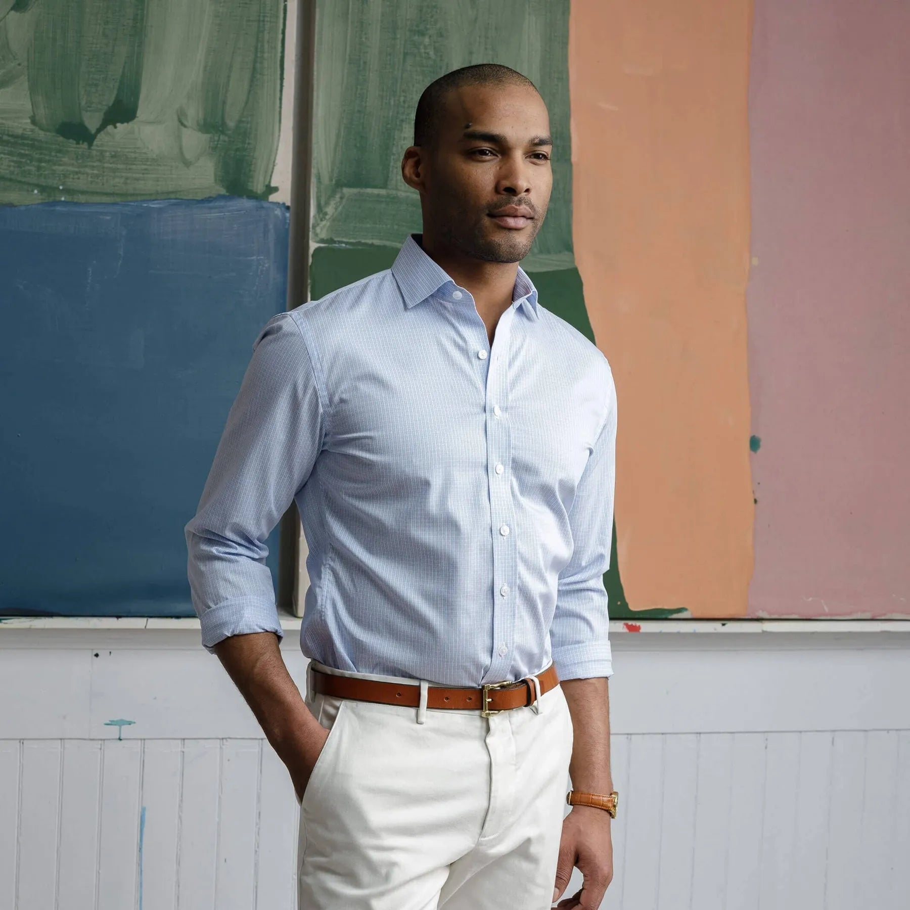 The Light Pink Kent Tattersall Custom Shirt Custom Dress Shirt- Ledbury