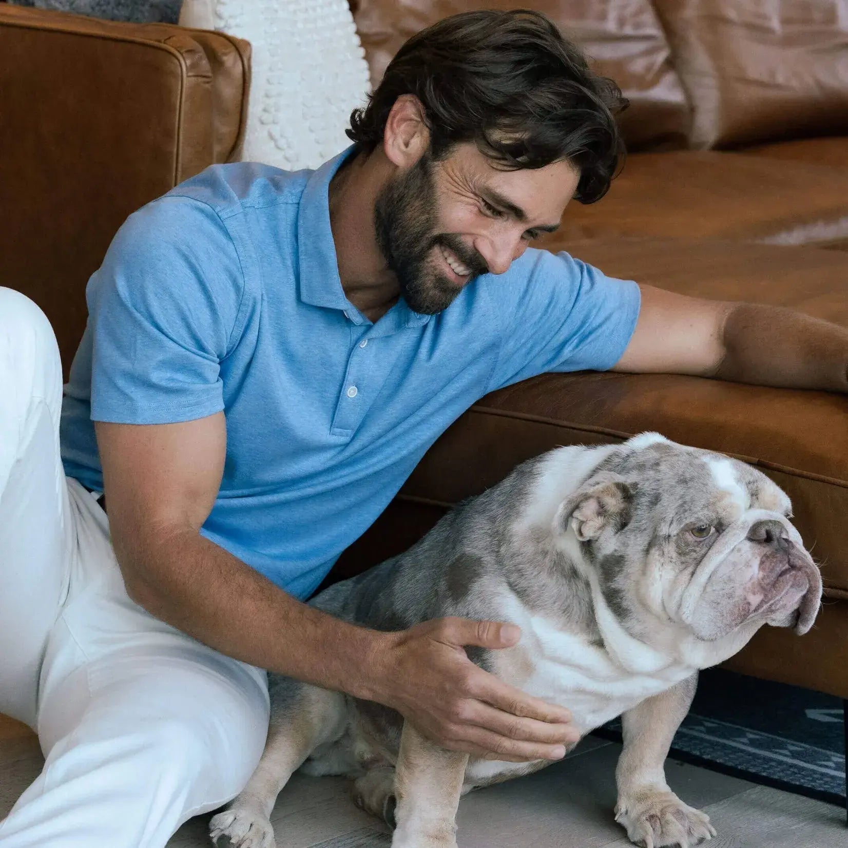 The Blue Heather Arlon Knit Custom Polo Custom Polo- Ledbury