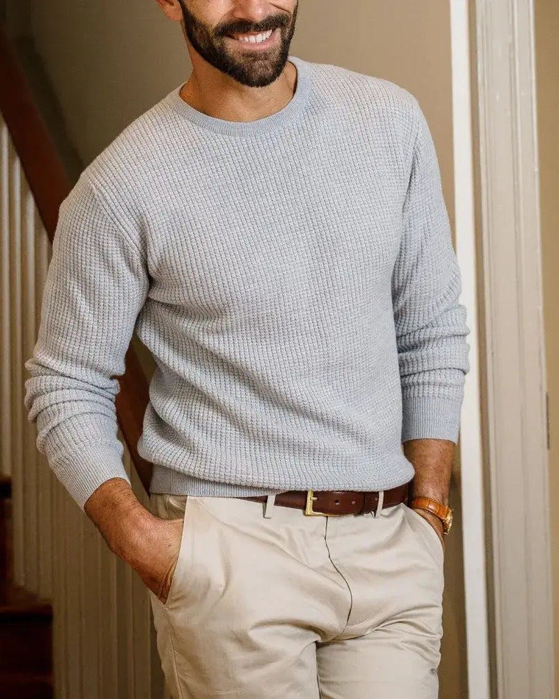 The Light Grey Heather Walden Thermal Crew Sweater Sweater- Ledbury