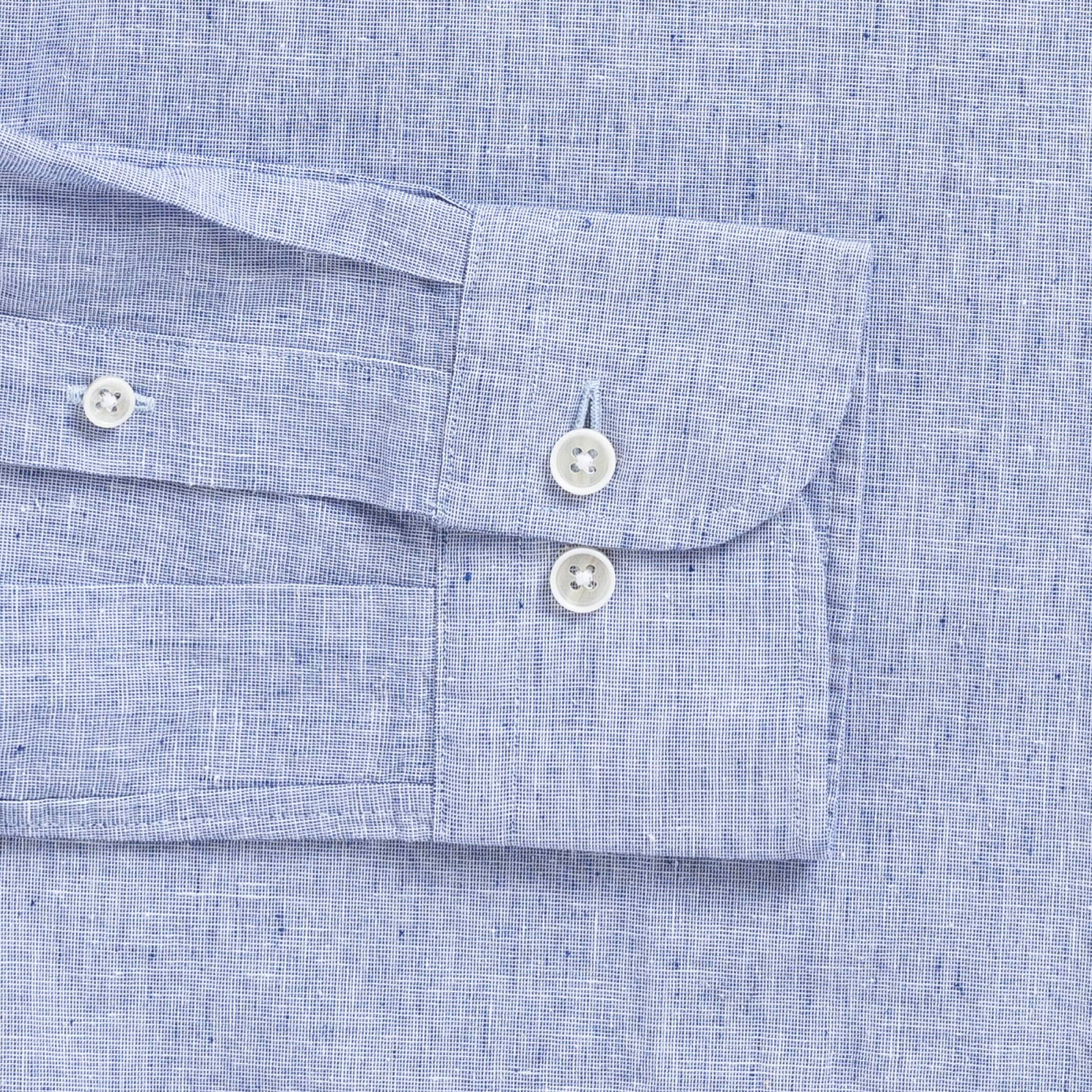 The Blue Barretto Cotton Linen Custom Shirt Custom Casual Shirt- Ledbury