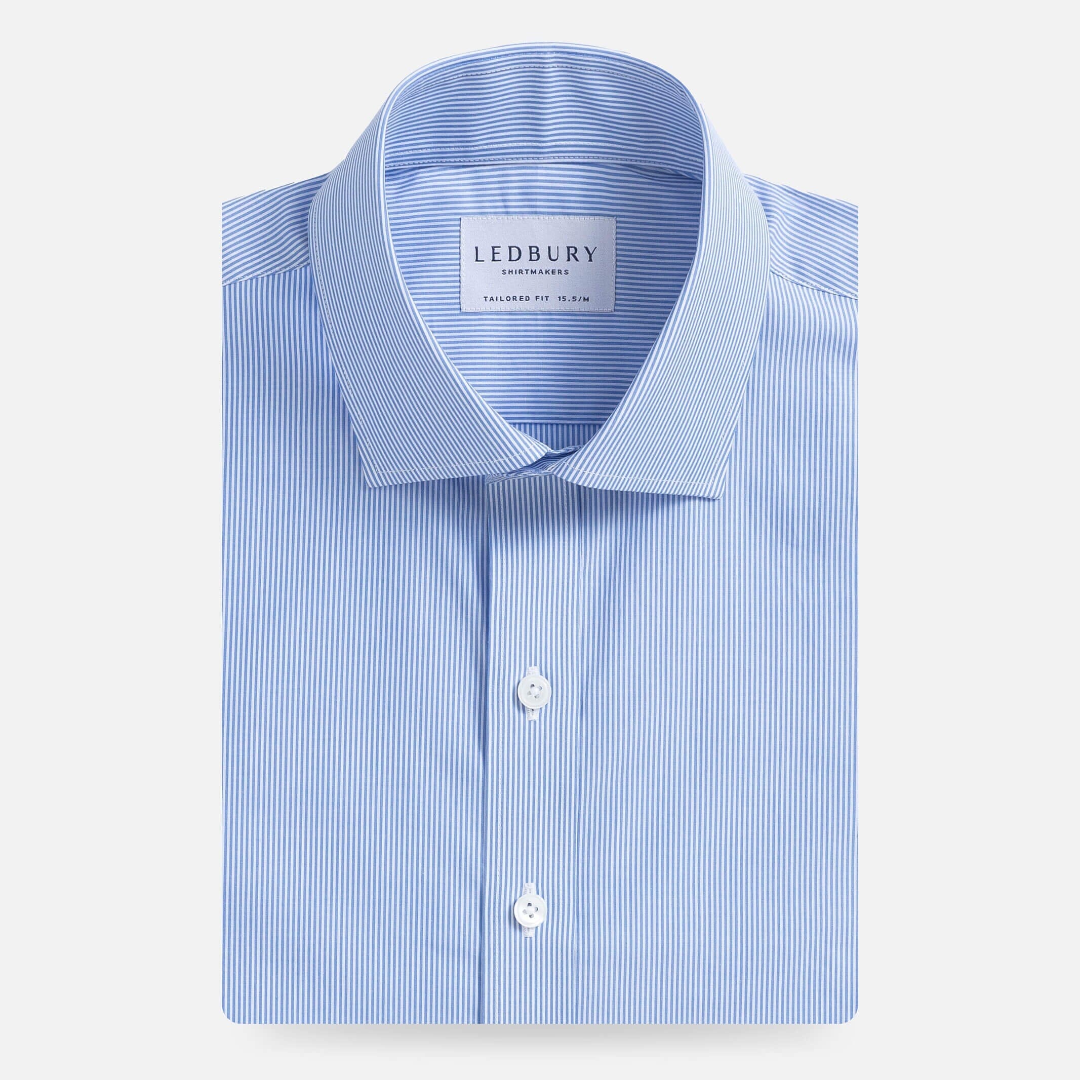 The Blue Chadwick Stripe Custom Shirt Custom Dress Shirt- Ledbury