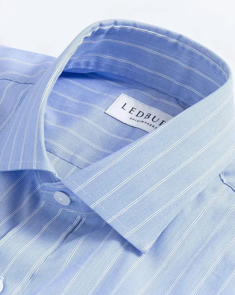 The Blue Langdon Stripe Custom Shirt Custom Dress Shirt- Ledbury