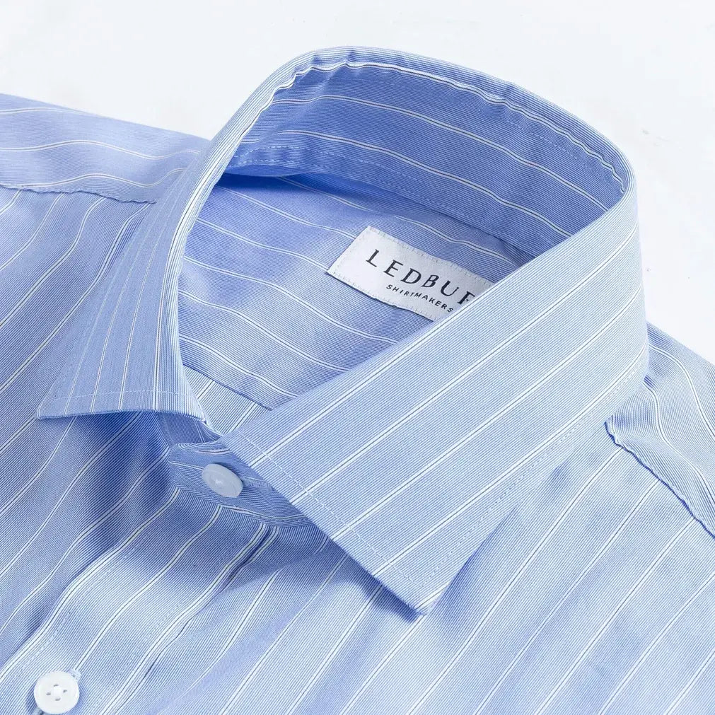 The Blue Langdon Stripe Custom Shirt Custom Dress Shirt- Ledbury