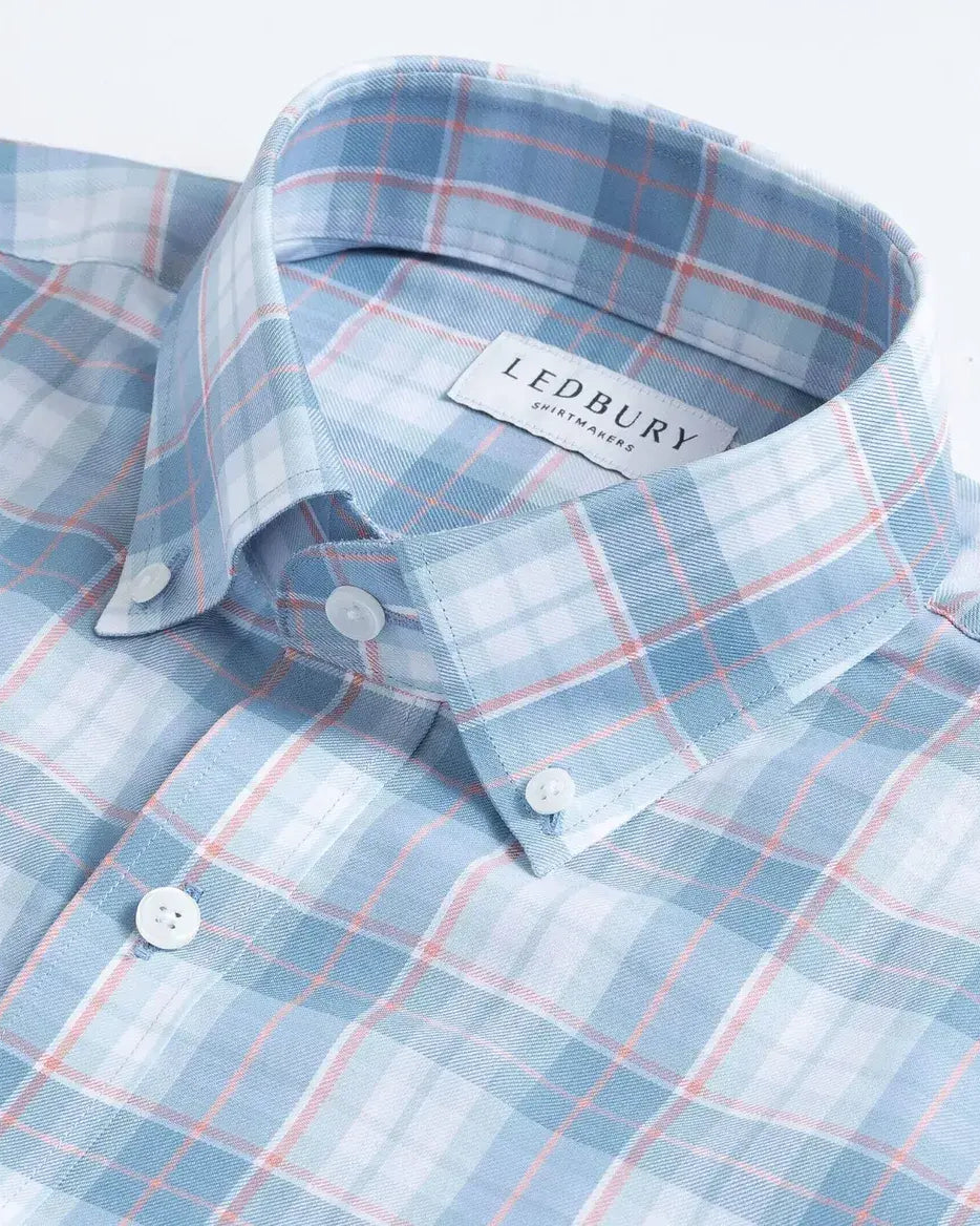 The Blue Mist The Burke Plaid Custom Shirt Custom Casual Shirt- Ledbury