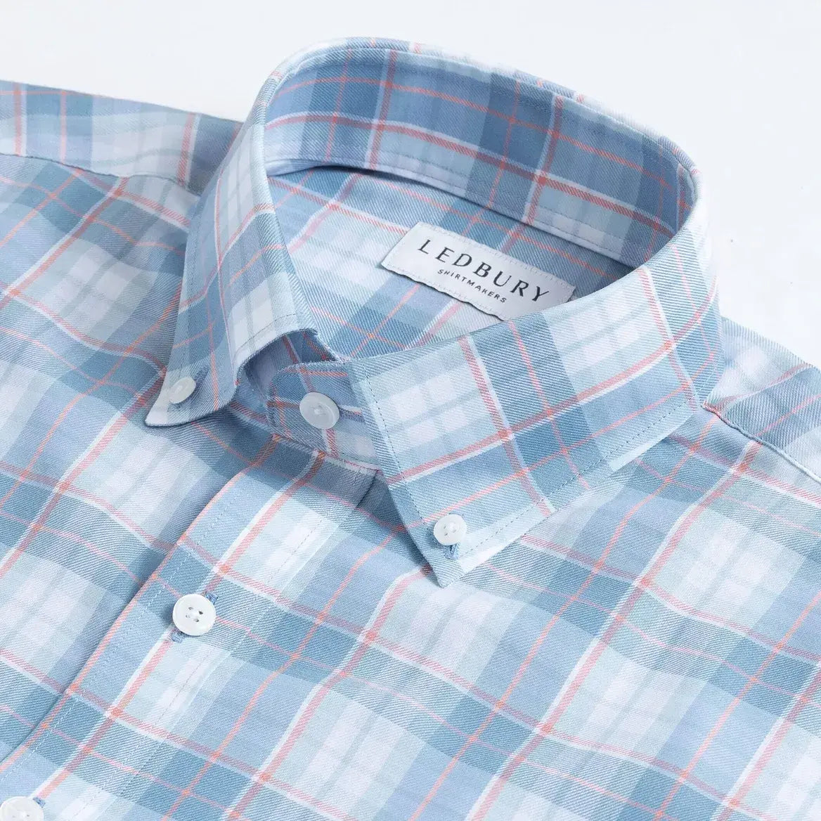 The Blue Mist The Burke Plaid Custom Shirt Custom Casual Shirt- Ledbury