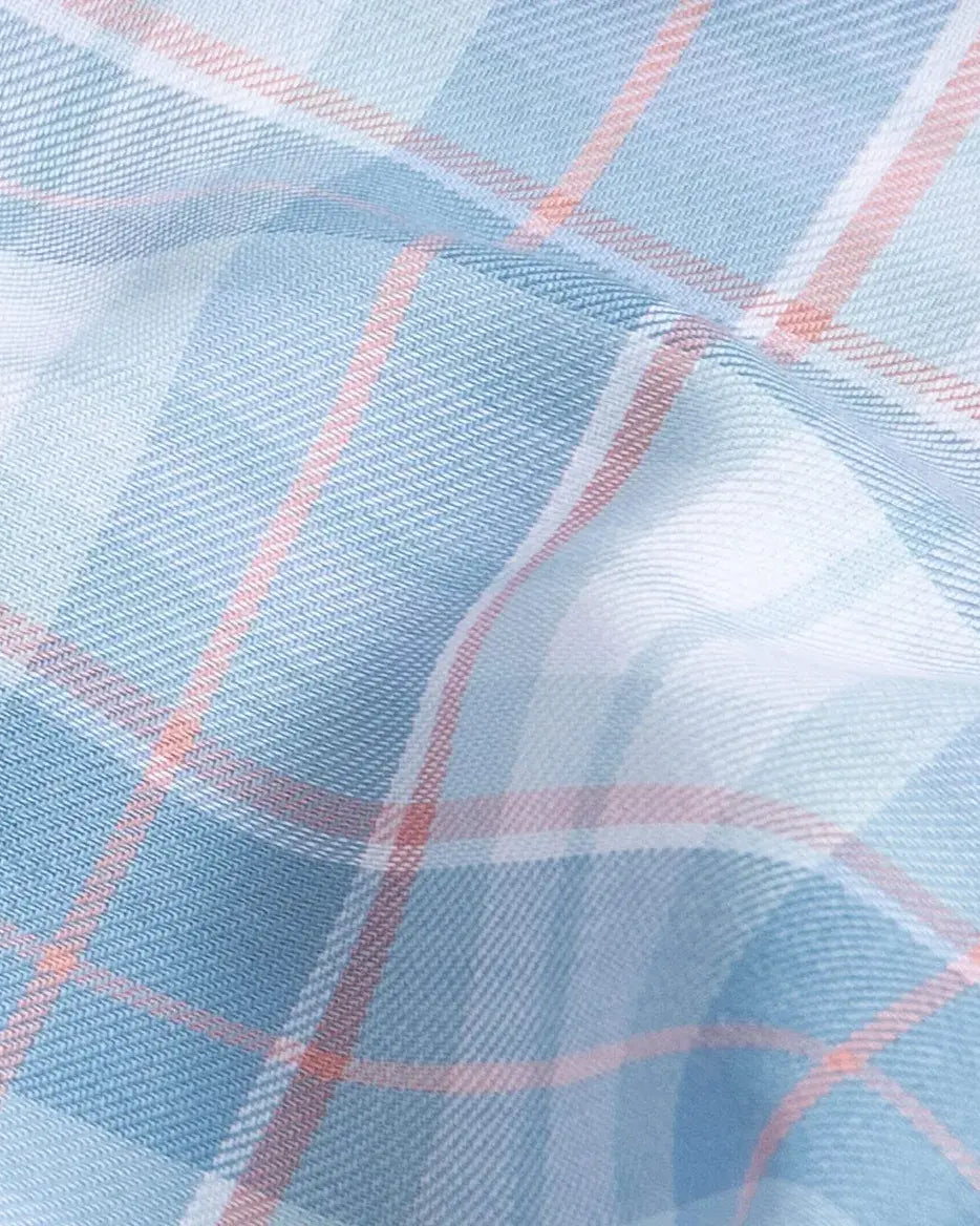 The Blue Mist The Burke Plaid Custom Shirt Custom Casual Shirt- Ledbury