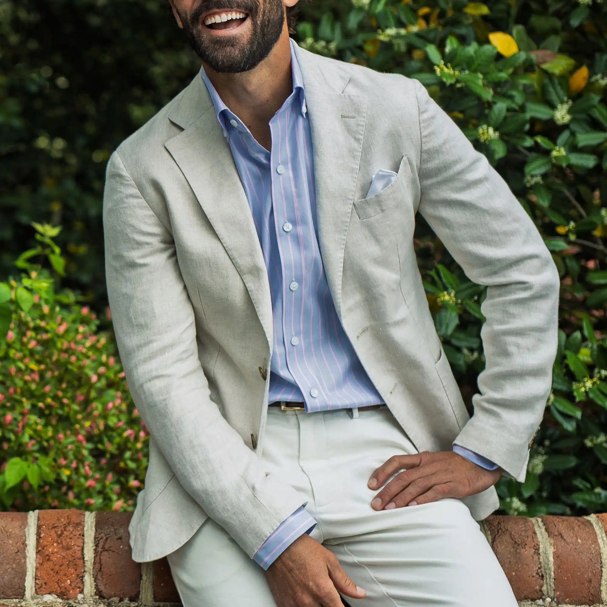 The Light Blue Brentford Oxford Stripe Custom Shirt Custom Casual Shirt- Ledbury