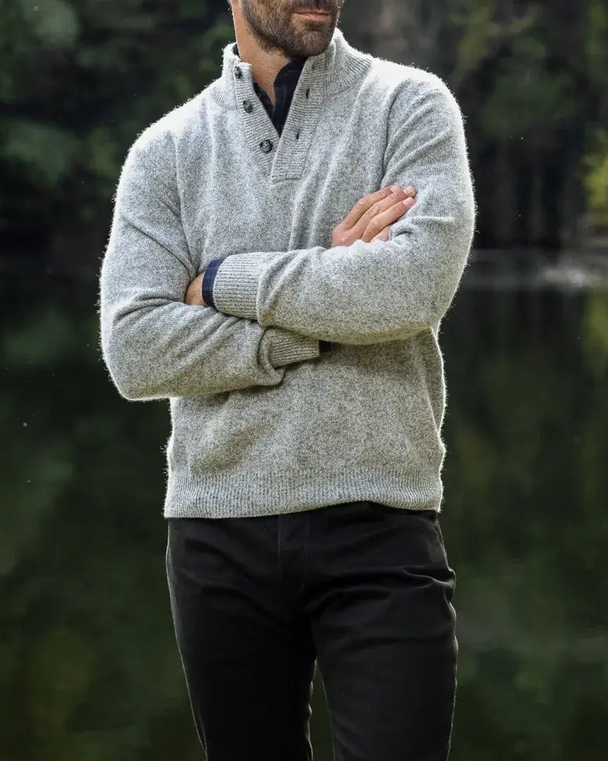 The Smoke Heather Brewer Mock Neck Sweater Sweater- Ledbury