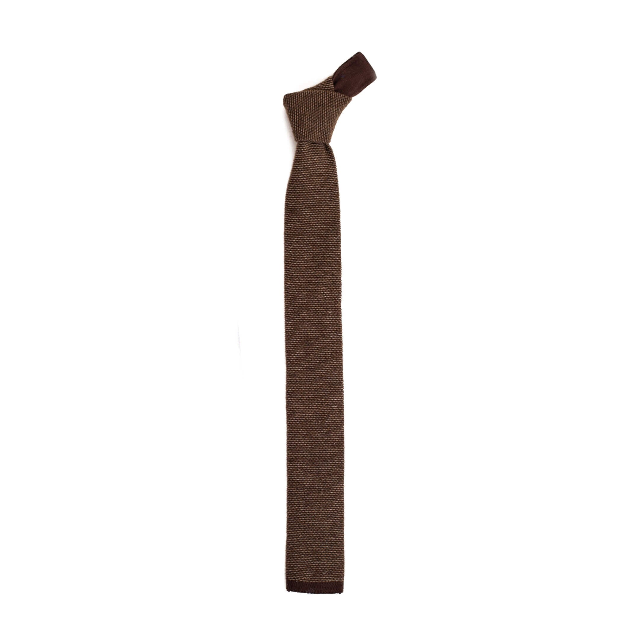 The Brown Heather Knit Tie Tie- Ledbury