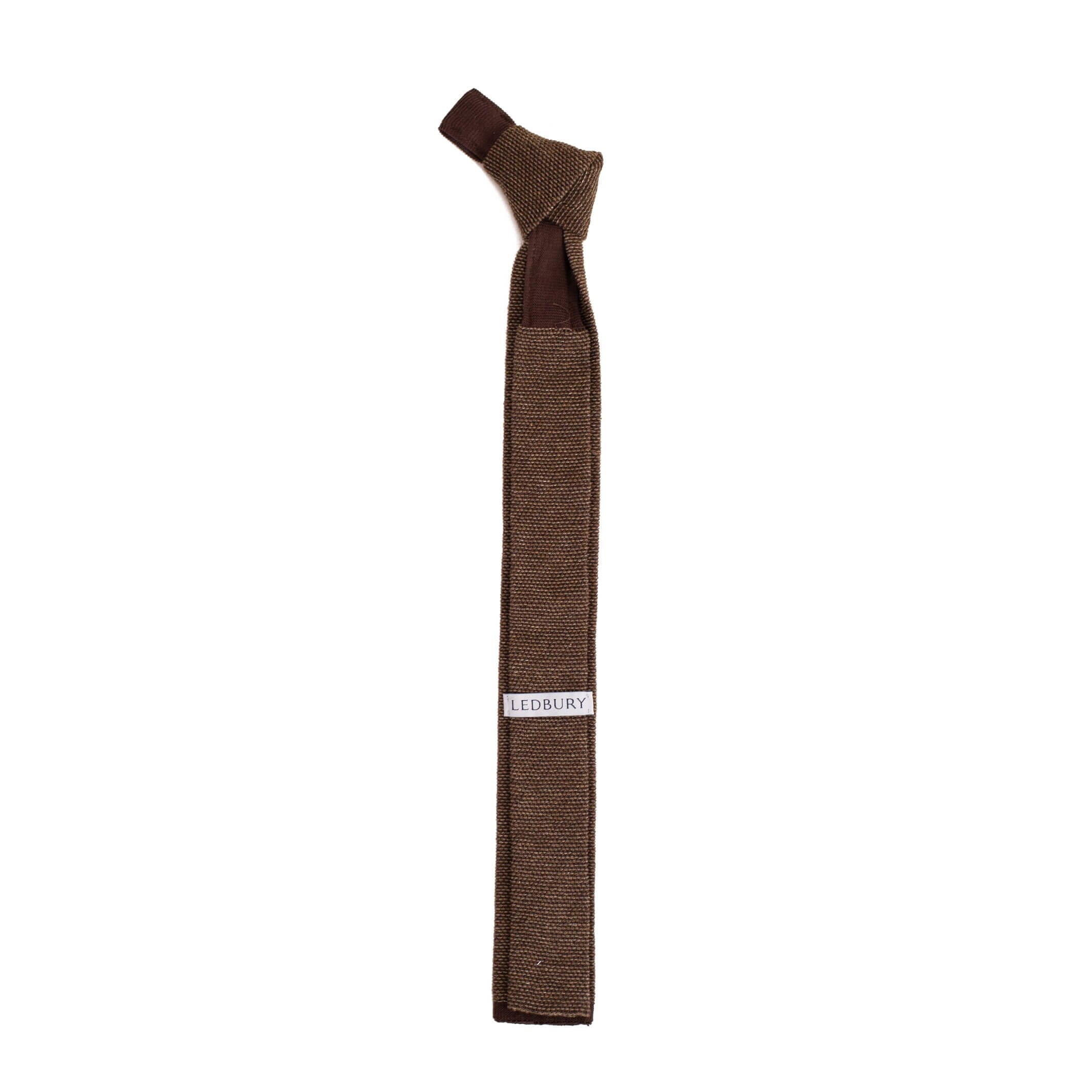 The Brown Heather Knit Tie Tie- Ledbury