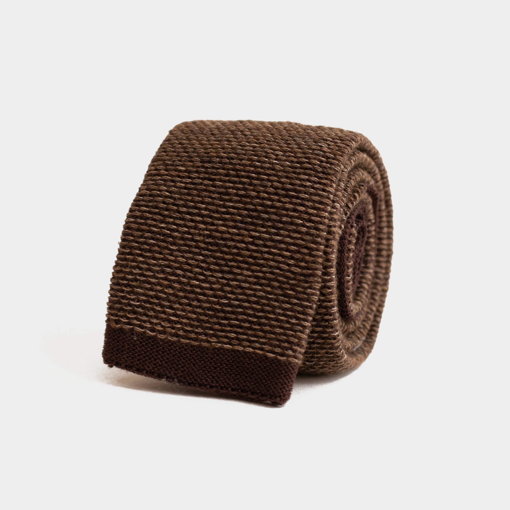 The Brown Heather Knit Tie Tie- Ledbury