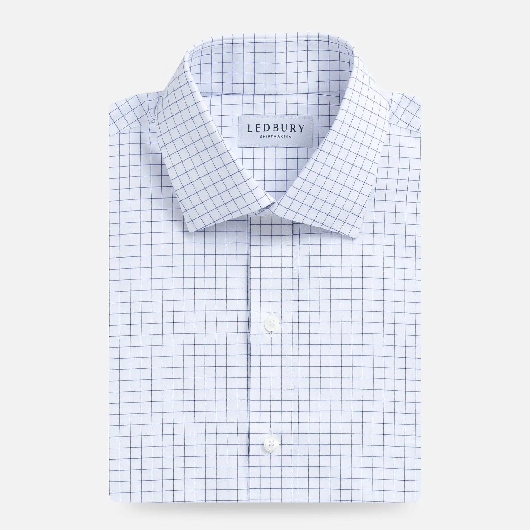 The Blue Cliffe Windowpane Custom Shirt Custom Dress Shirt- Ledbury