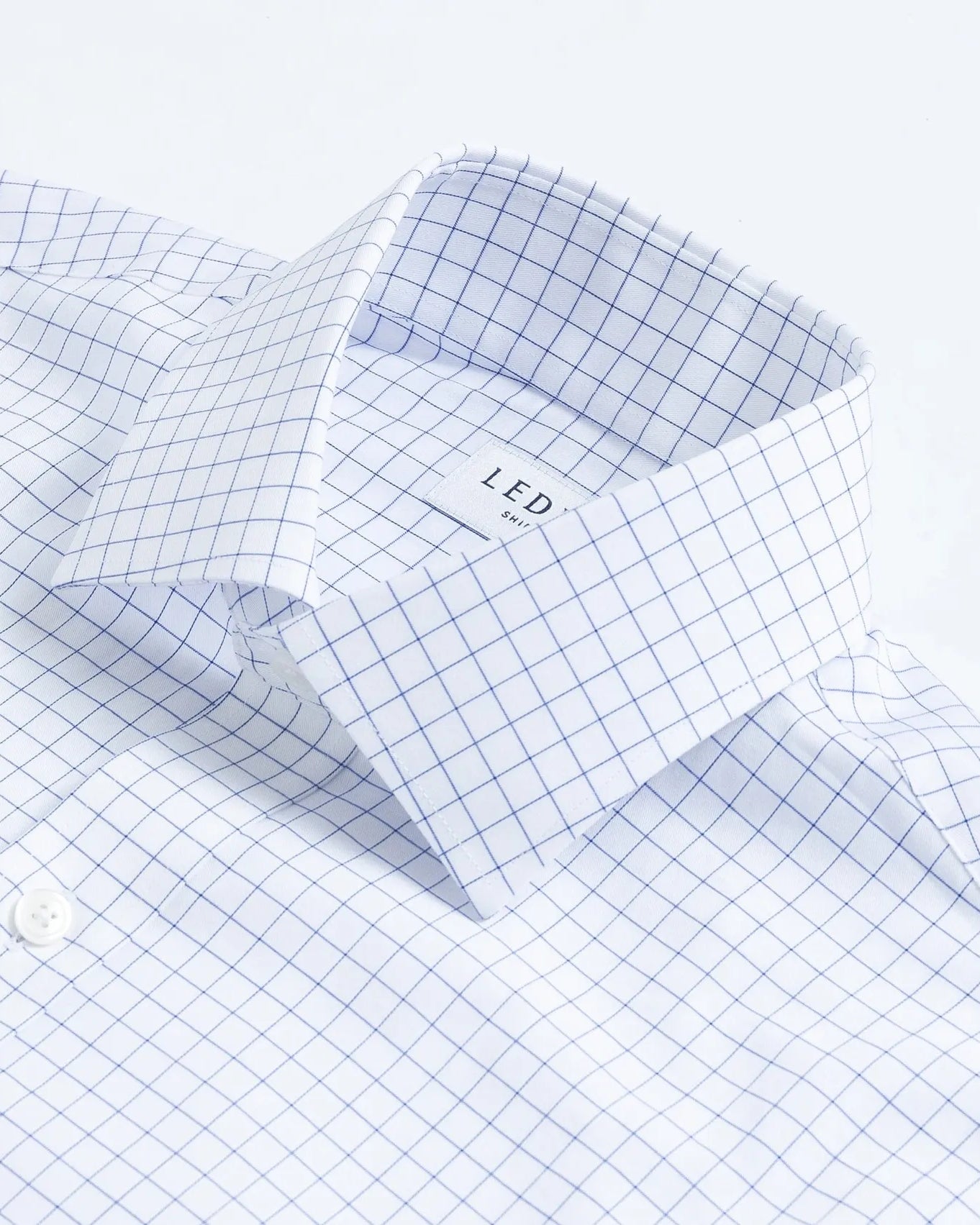The Blue Cliffe Windowpane Custom Shirt Custom Dress Shirt- Ledbury