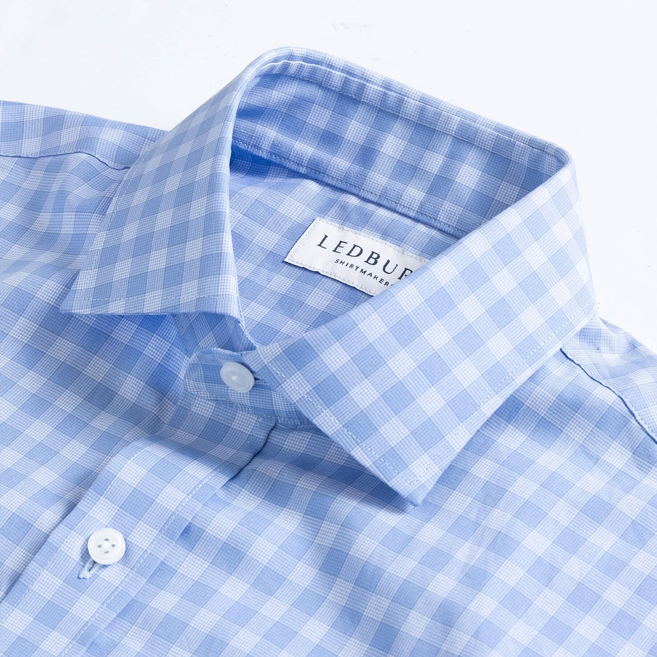 The Cornflower Albini Brys Check Custom Shirt Custom Dress Shirt- Ledbury