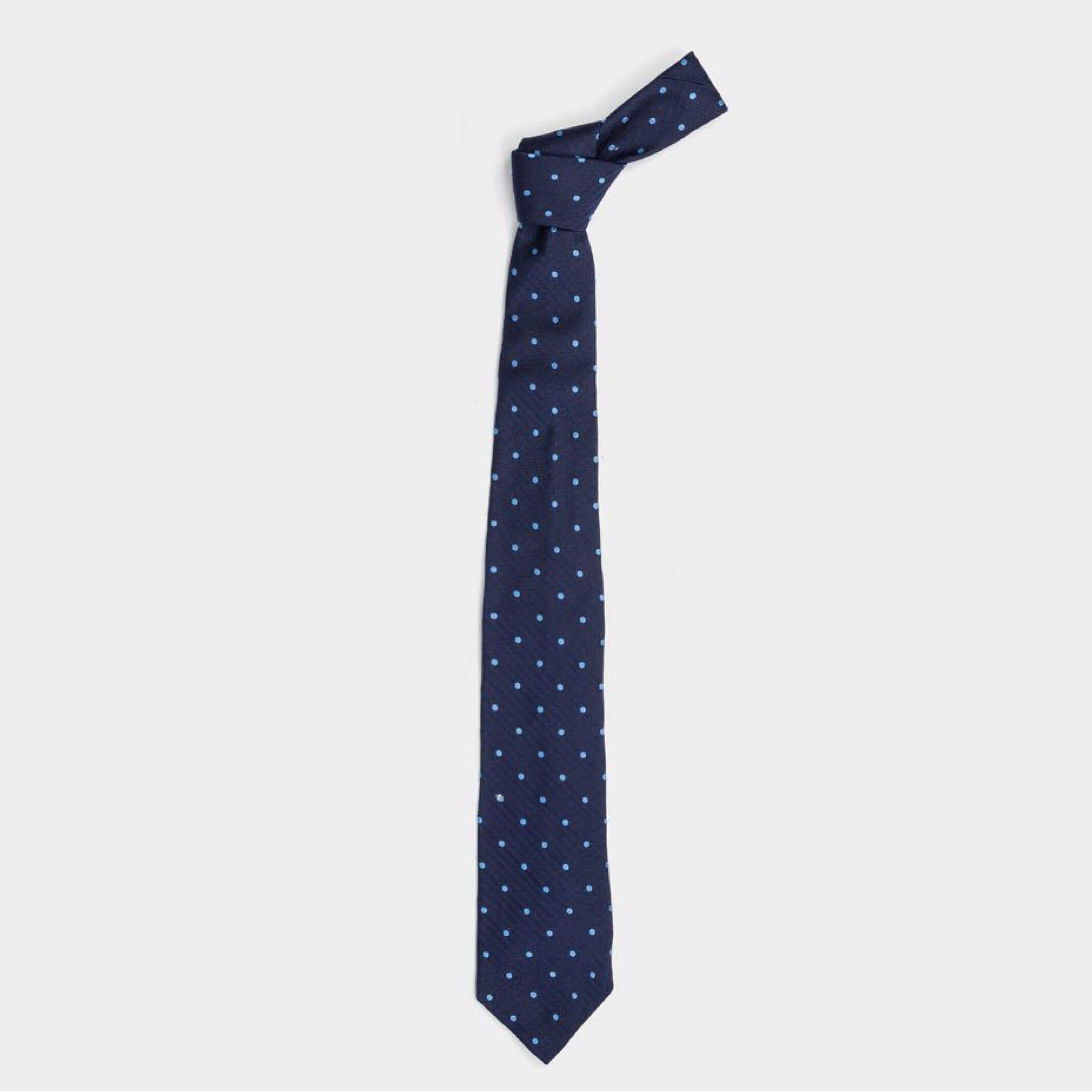 The Dark Blue Blaine Dot Tie Tie- Ledbury