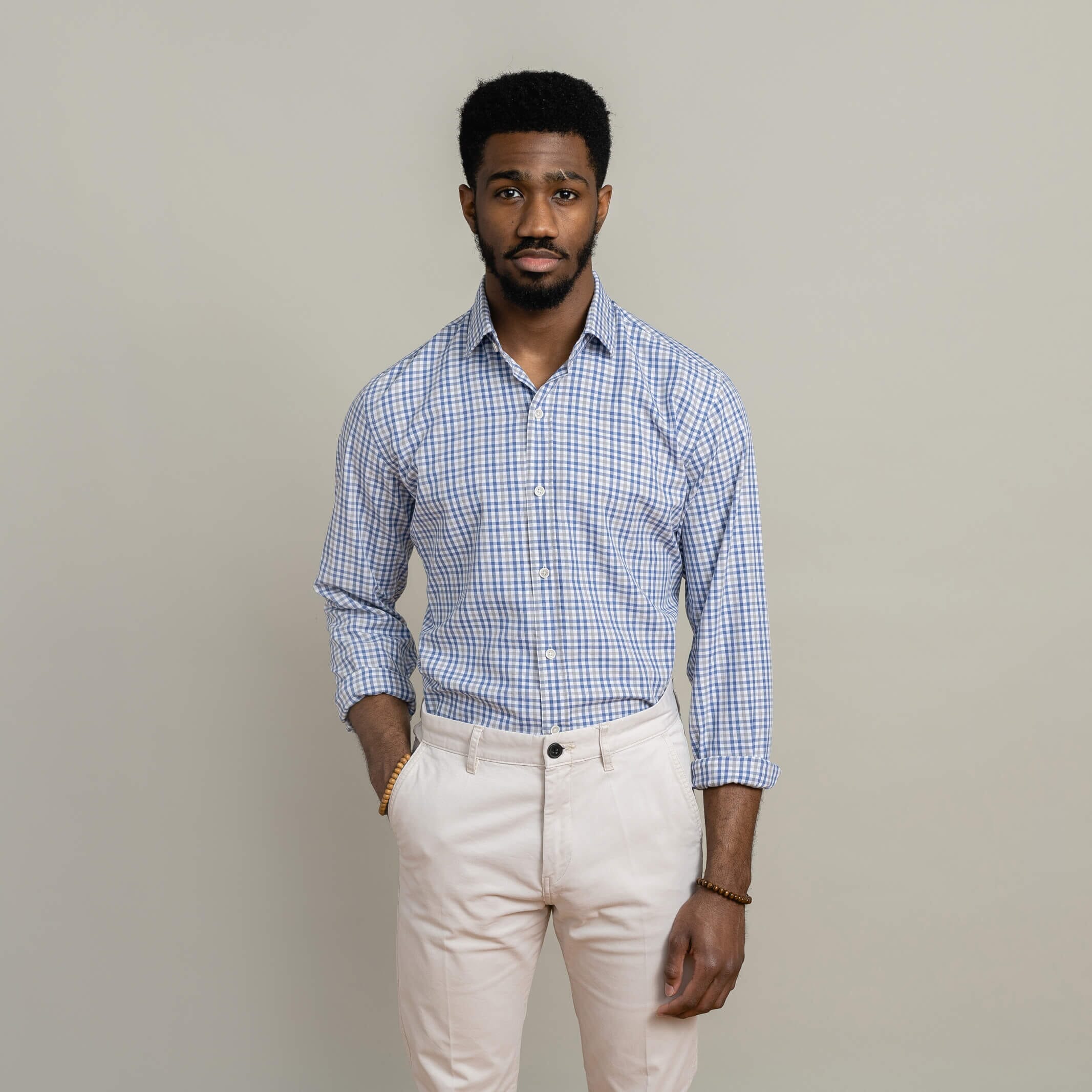 The Blue Ginby Twill Custom Shirt Custom Dress Shirt- Ledbury