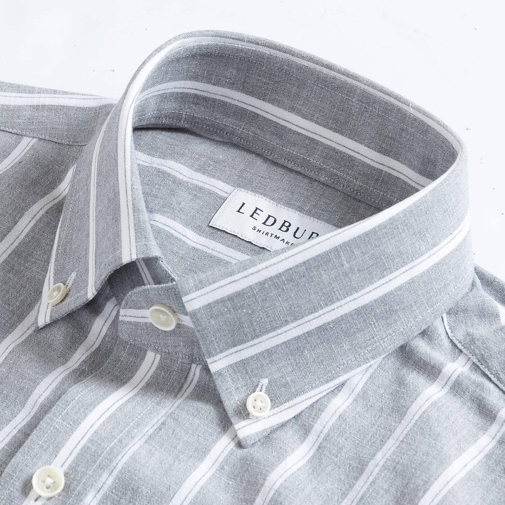 The Grey Harlow Cotton Linen Custom Shirt Custom Dress Shirt- Ledbury
