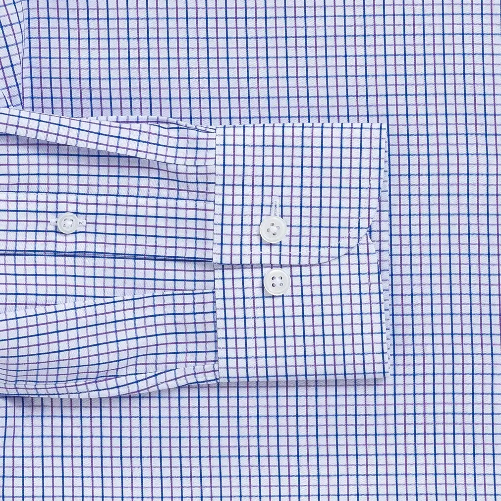 The Purple Hughes Check Custom Shirt Custom Dress Shirt- Ledbury