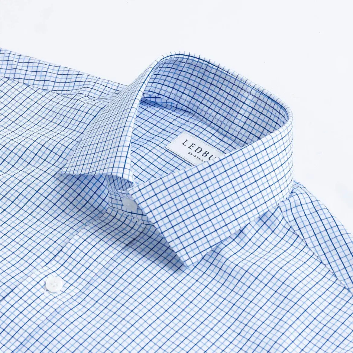 The Blue Hughes Check Custom Shirt Custom Dress Shirt- Ledbury