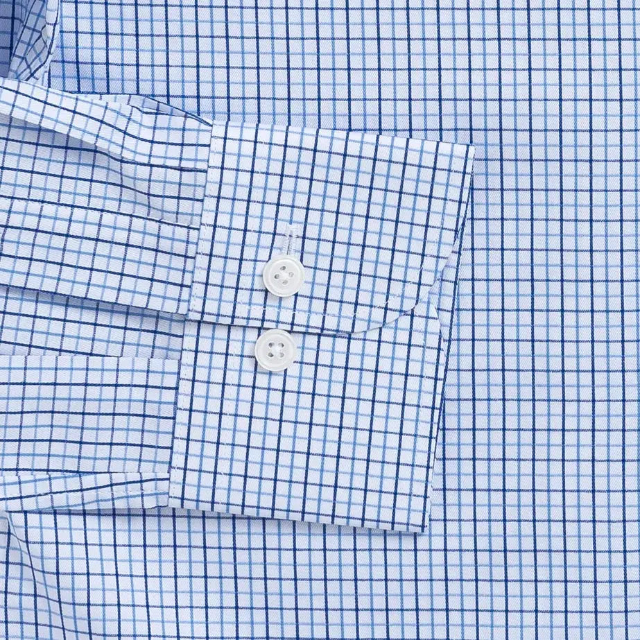 The Blue Hughes Check Custom Shirt Custom Dress Shirt- Ledbury