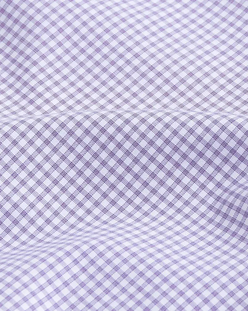The Purple Kent Gingham Custom Shirt Custom Dress Shirt- Ledbury