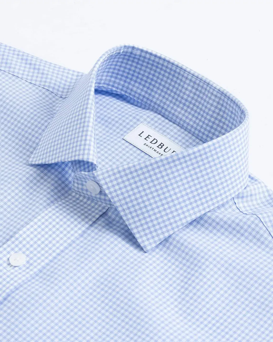 The Blue Kent Gingham Custom Shirt Custom Dress Shirt- Ledbury