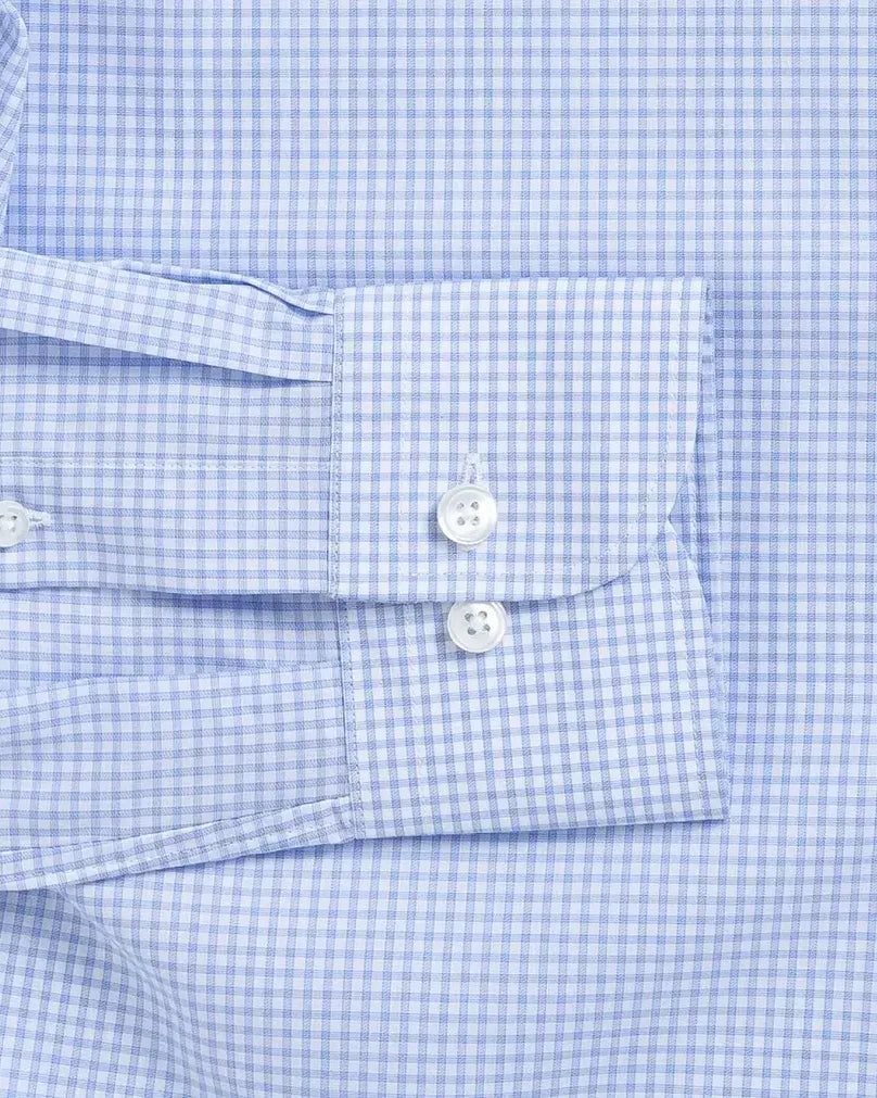 The Blue Kent Gingham Custom Shirt Custom Dress Shirt- Ledbury