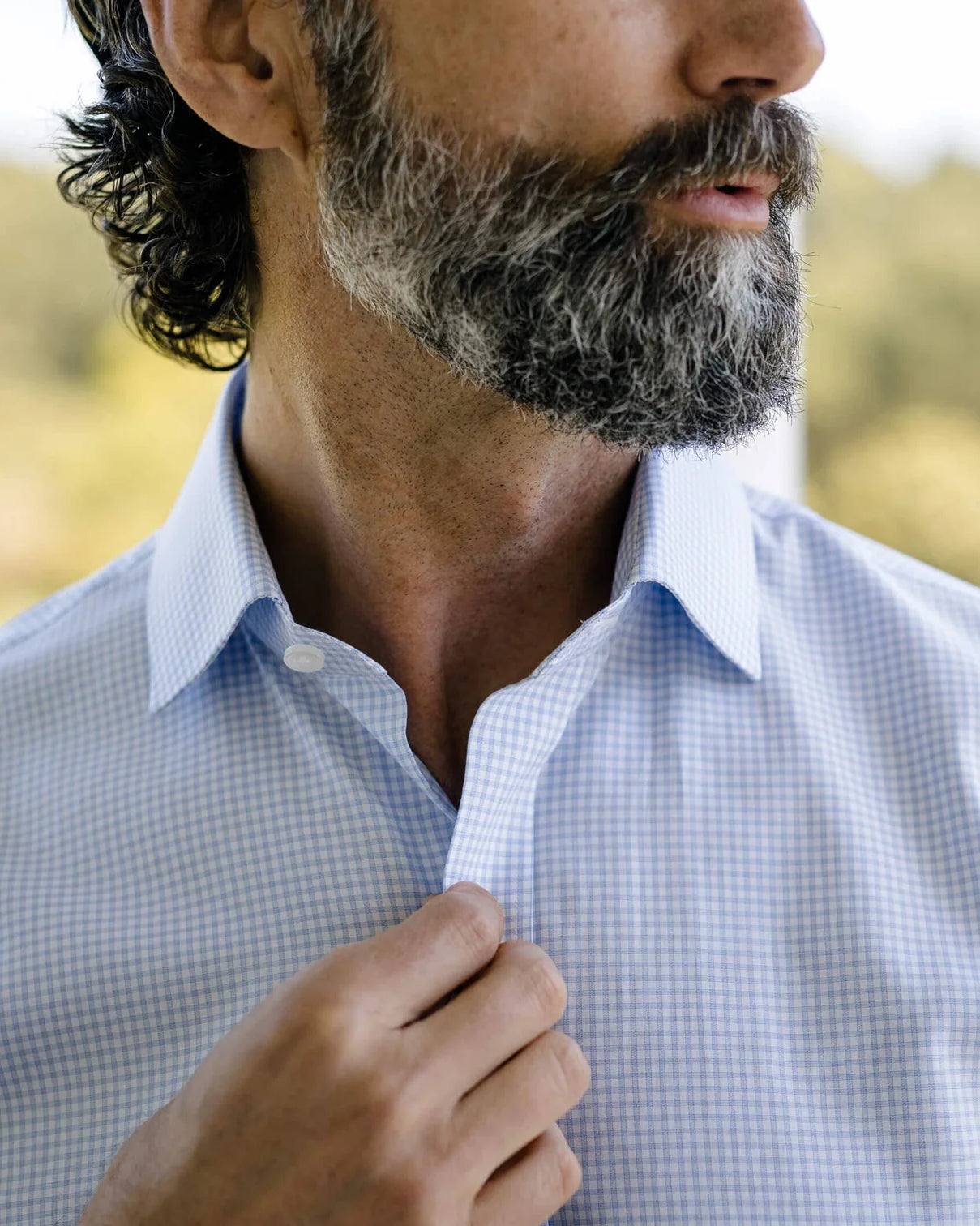 The Blue Kent Gingham Custom Shirt Custom Dress Shirt- Ledbury