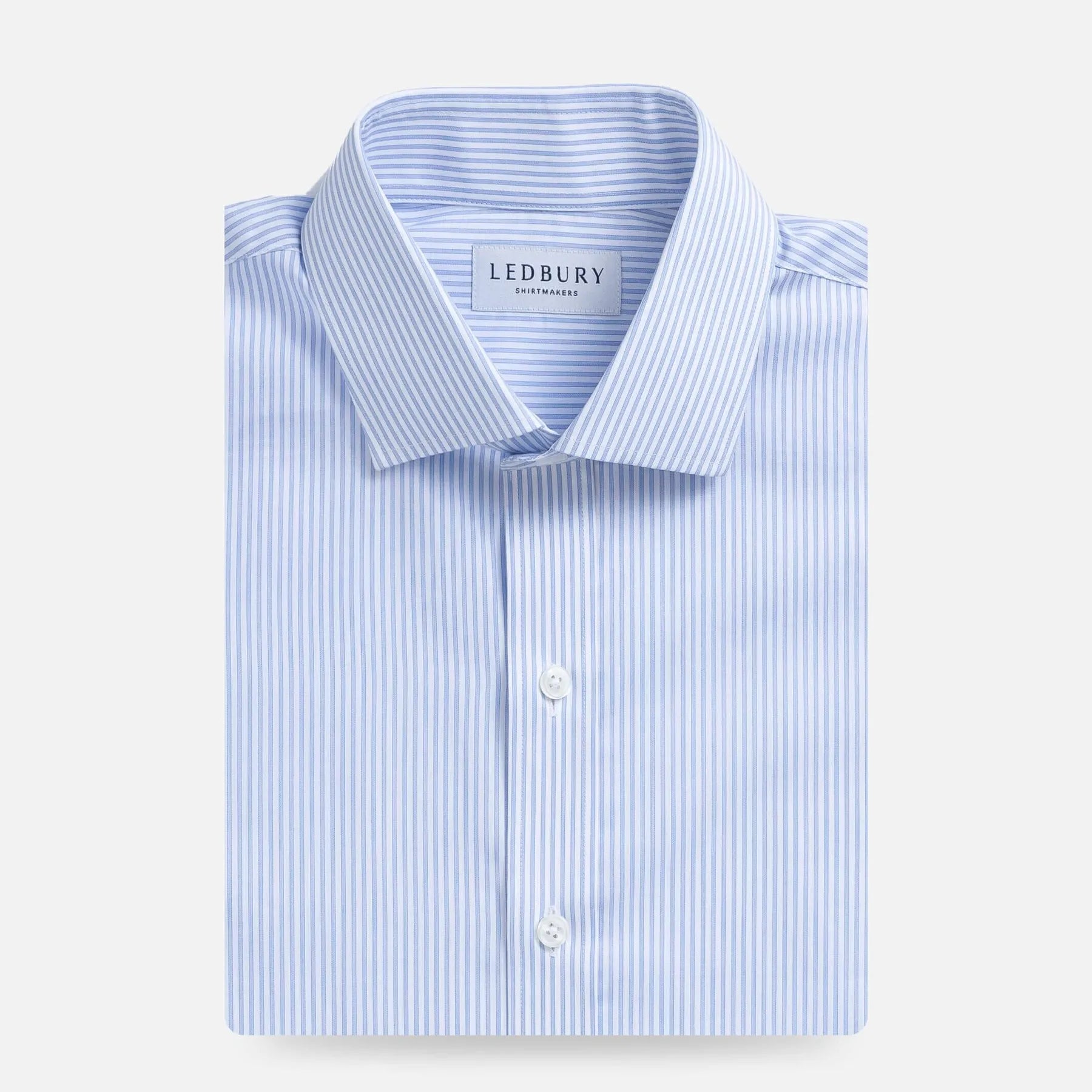 The Blue Kent Stripe Custom Shirt Custom Dress Shirt- Ledbury